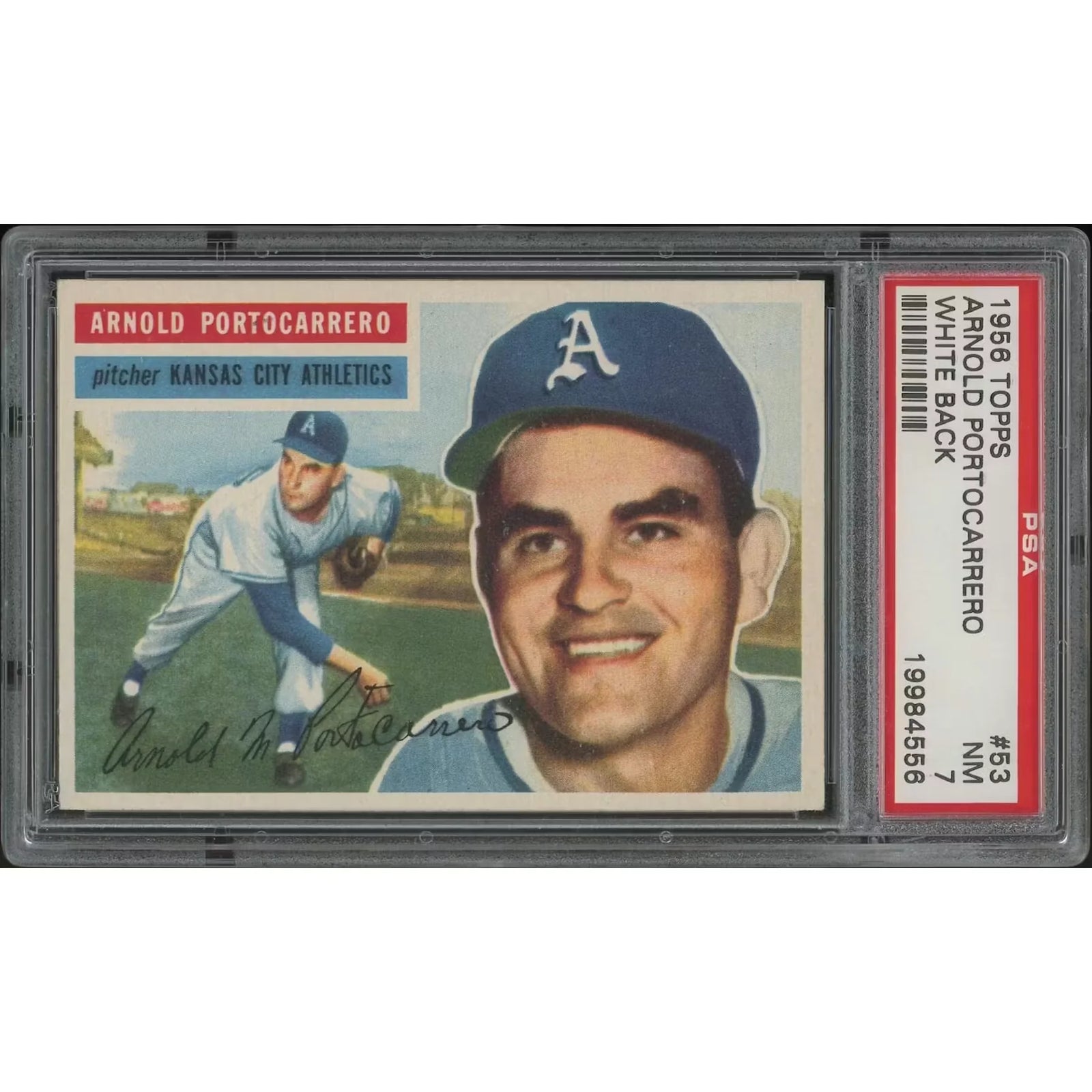 1956 Topps Baseball #53 Arnie Portocarrero | PSA 7 NM