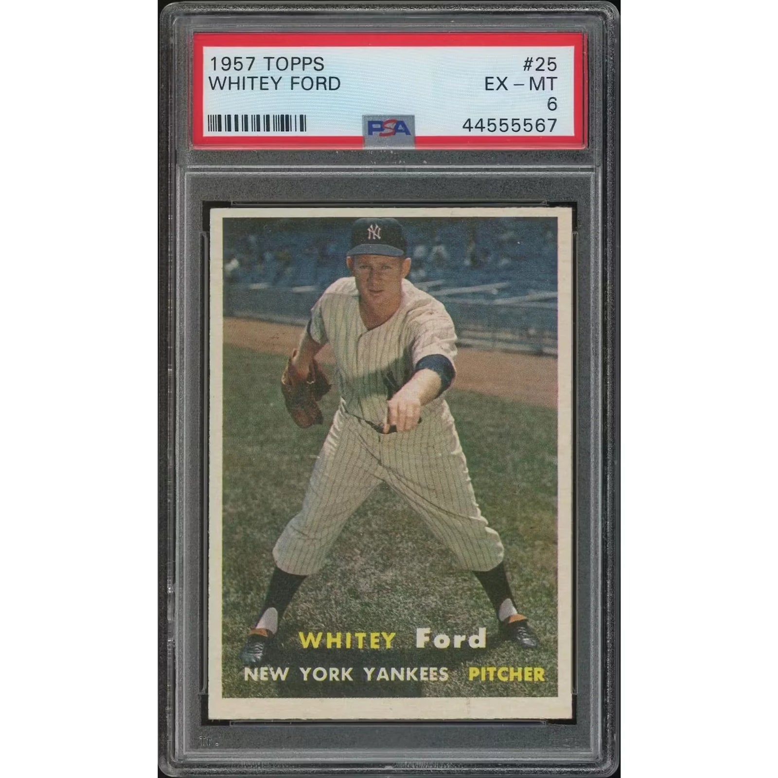 1957 Topps Baseball Whitey Ford #25 | PSA 6 EX-MT