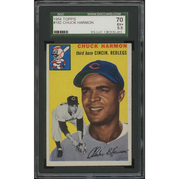1954 Topps Baseball Chuck Harmon Rookie Card #182 | SGC 5.5 EX+