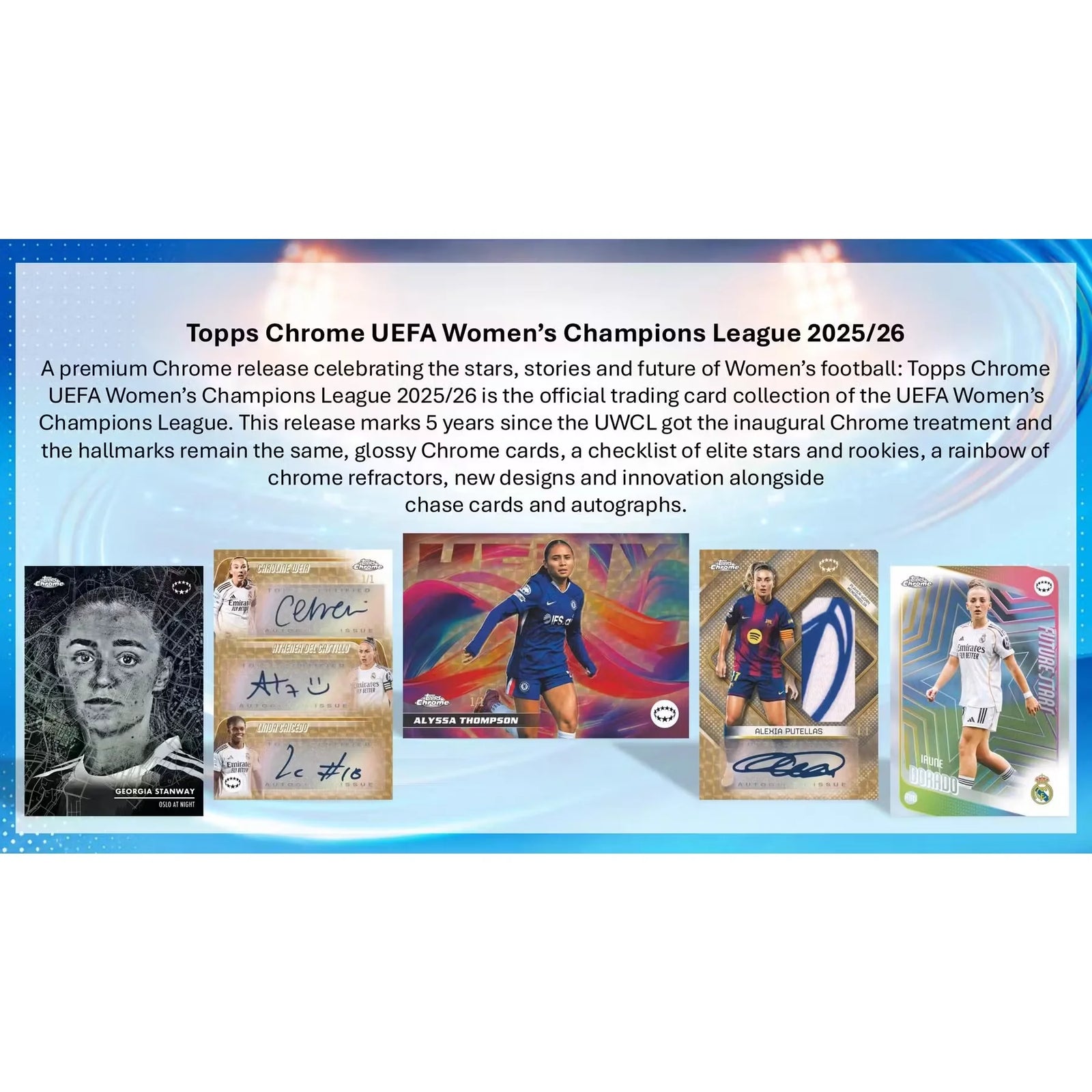 DRAFT - 2025/26 Topps Chrome Women's UEFA Champions League Hobby Box | Presell