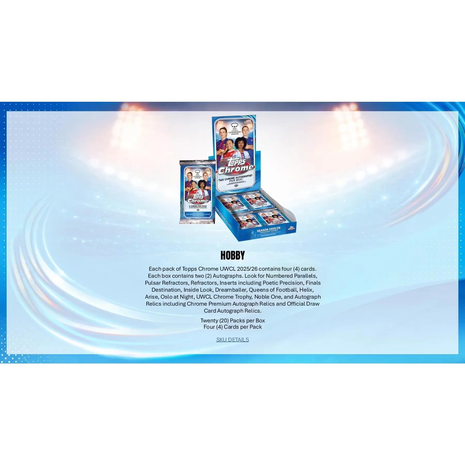 DRAFT - 2025/26 Topps Chrome Women's UEFA Champions League Soccer Hobby 12-Box Case | Presell