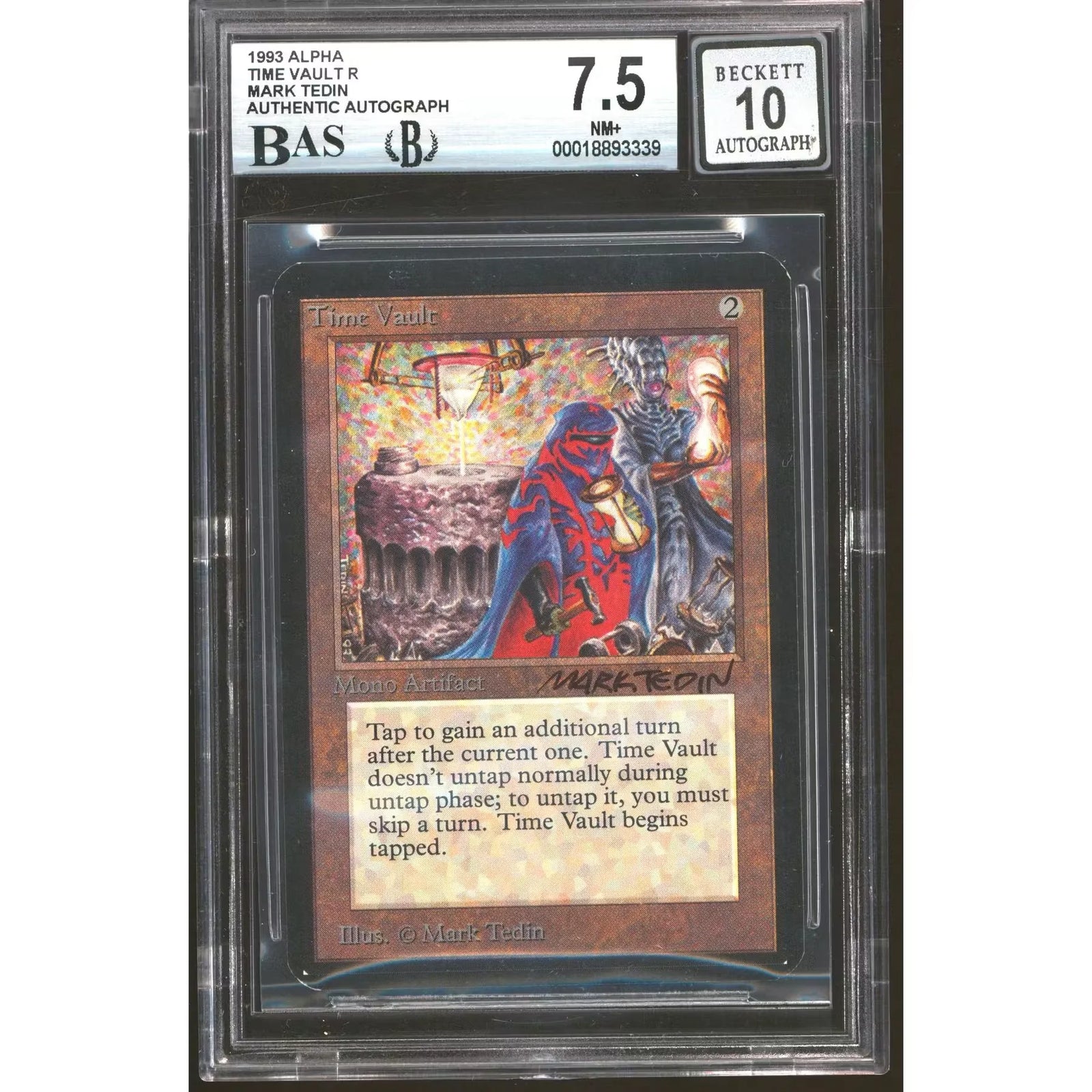 Magic the Gathering Alpha Time Vault BGS 7.5 | Mark Tedin Signed