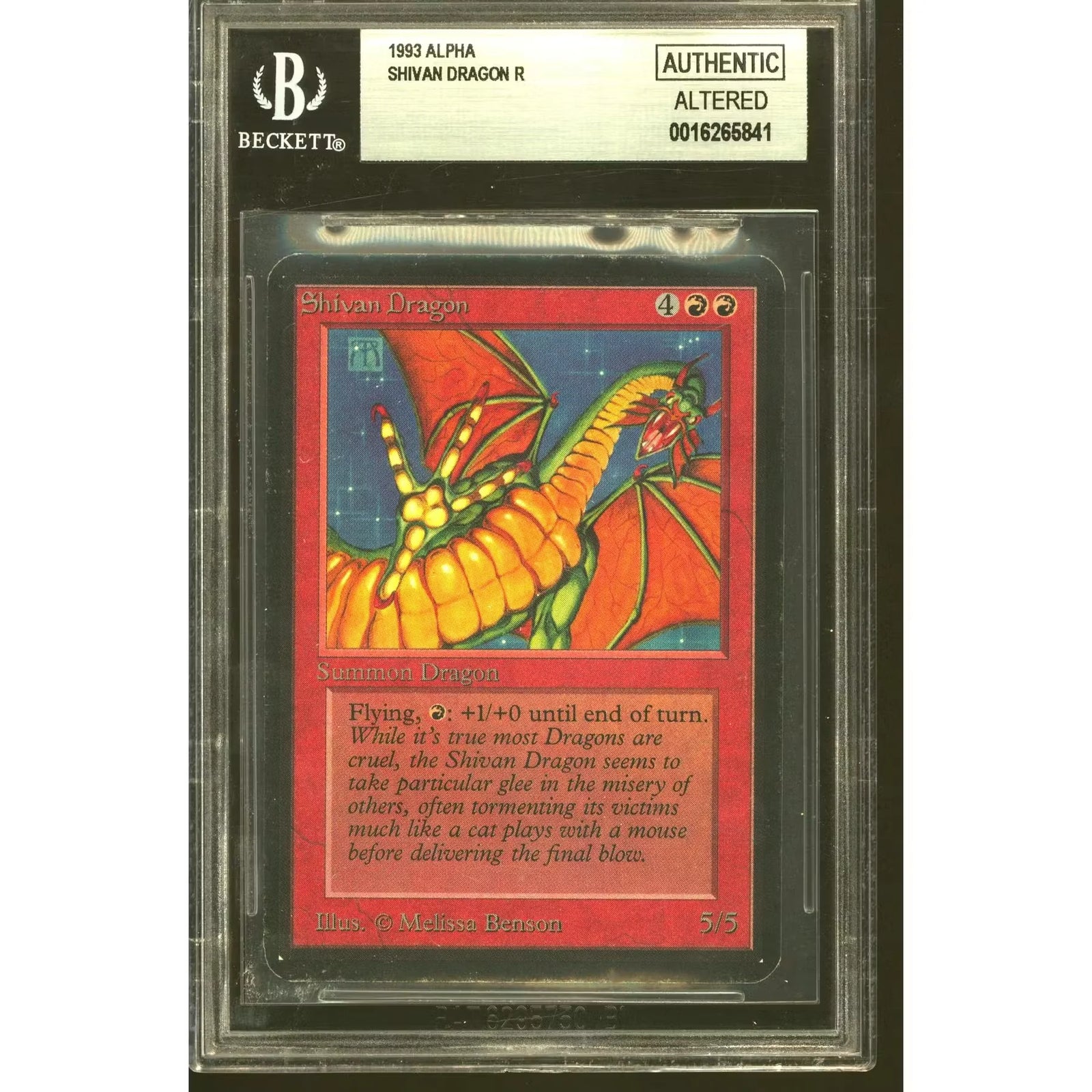 Magic the Gathering Alpha Shivan Dragon | BGS AA Altered