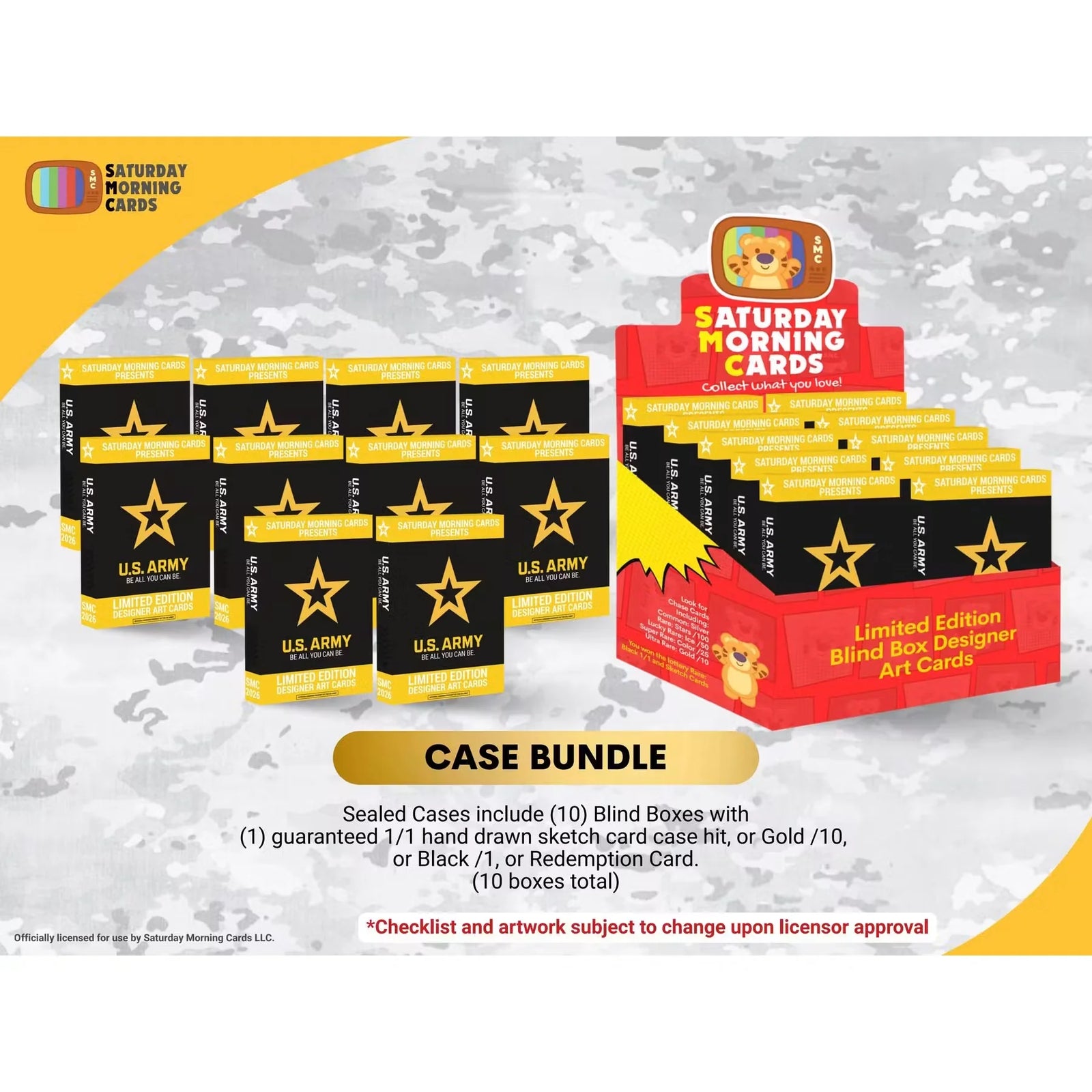 DRAFT - 2026 Saturday Morning Cards U.S. Army Hobby 10-Box Case | Presell