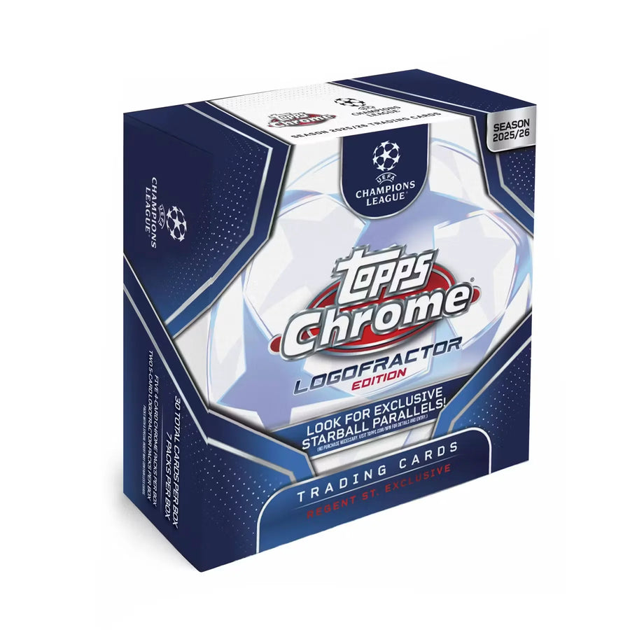 2025-26 Topps Chrome UEFA Club Competitions Soccer | Logofractor Edition Box (Ships Sealed Only)