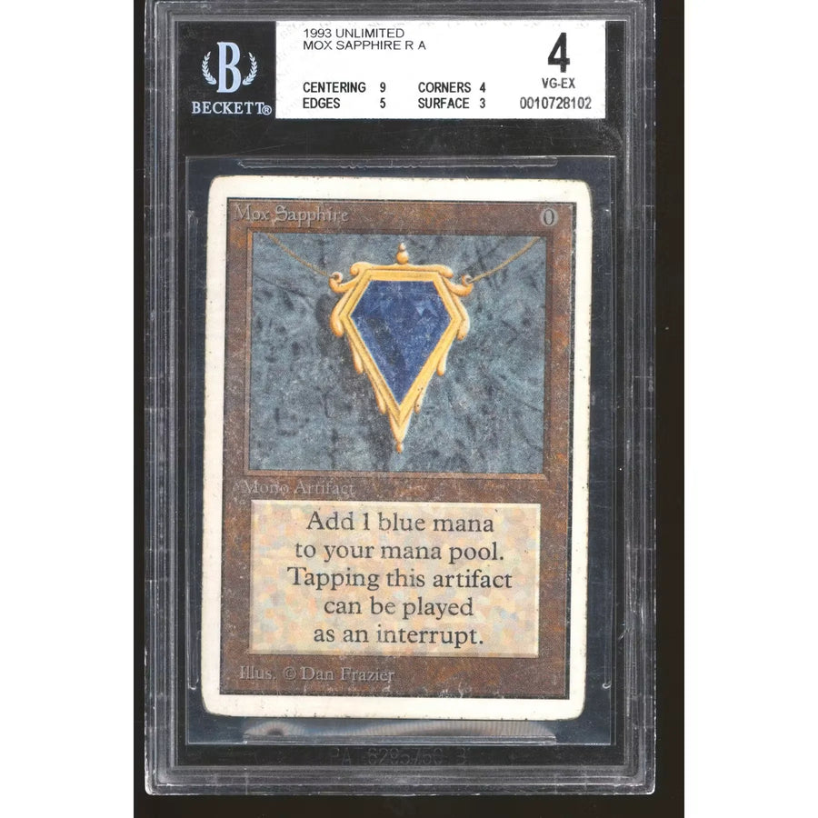 Magic the Gathering Unlimited Mox Sapphire | BGS 4 Heavily Played
