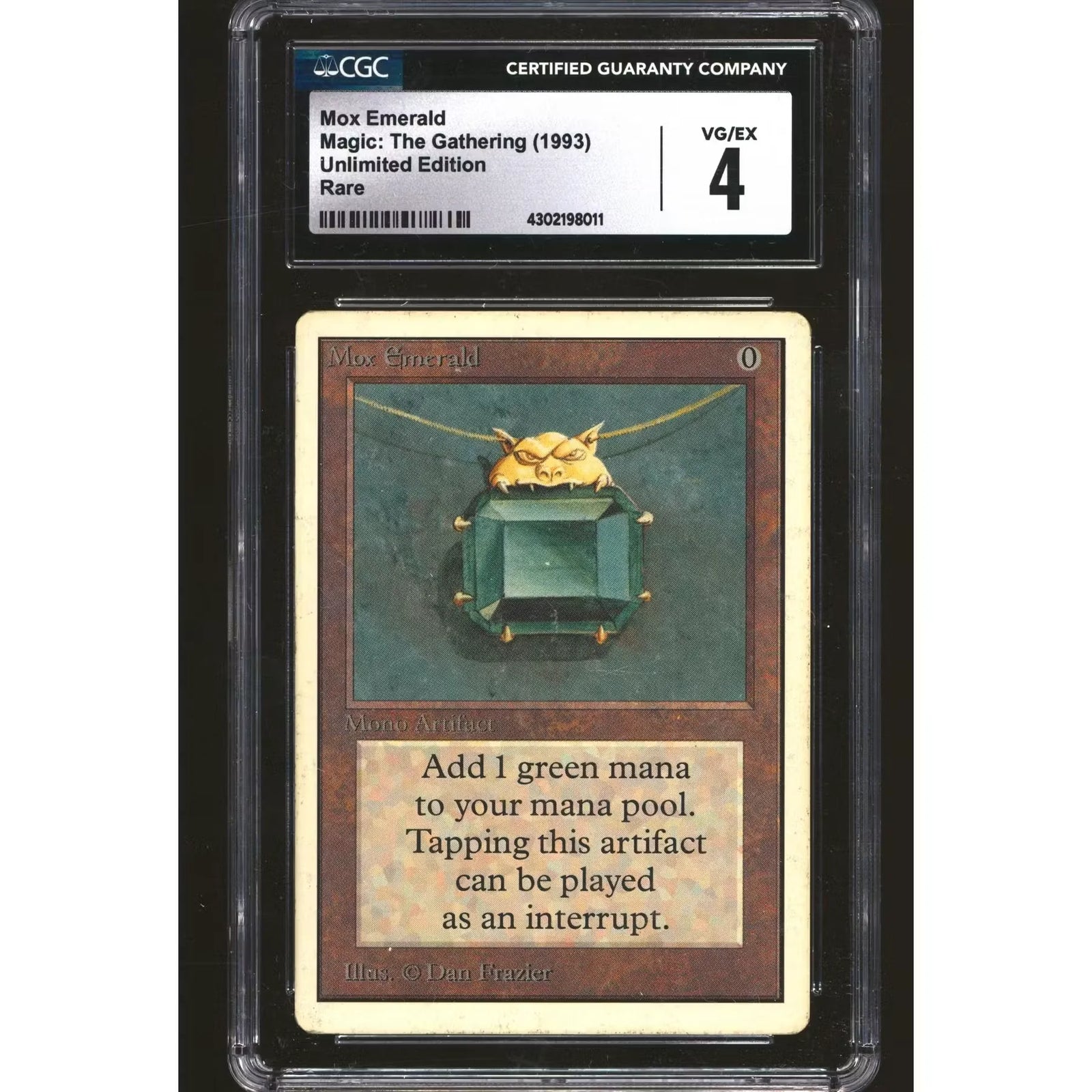 Magic the Gathering Unlimited Mox Emerald | CGC 4 Moderately Played