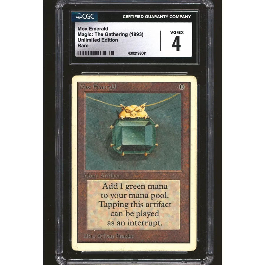 Magic the Gathering Unlimited Mox Emerald | CGC 4 Moderately Played