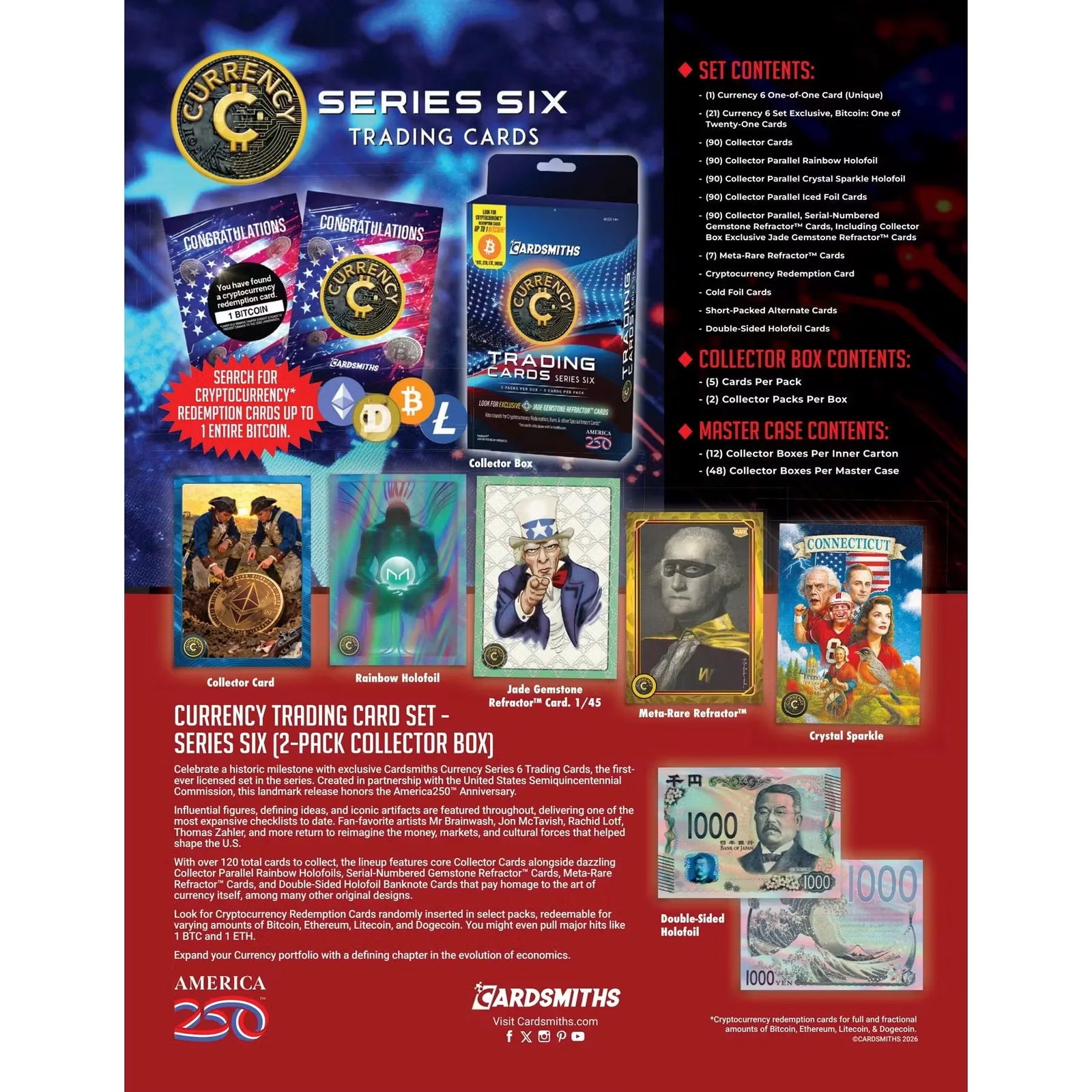 2026 Cardsmiths Currency Trading Cards Series 6 Collector 12-Box Case (Presell)