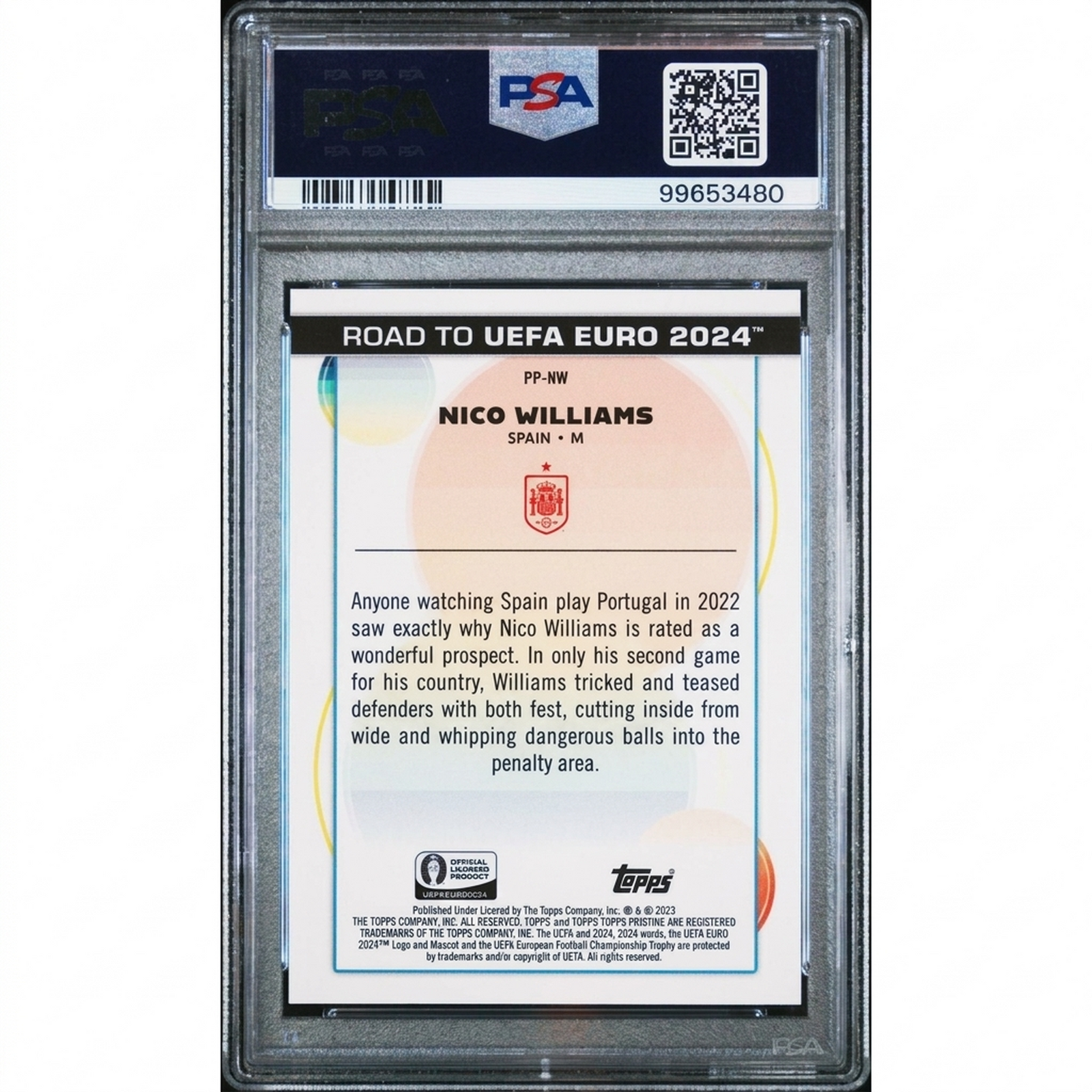 2024 Nico Williams 2023 Topps RD Prodigies Superfractor 1/1 | PSA 9