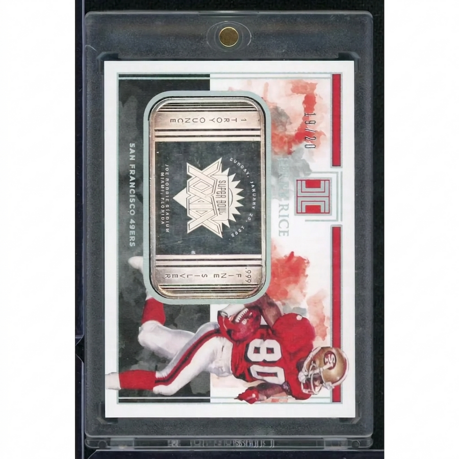 Jerry Rice Signed Super Bowl Silver Bar | 2019 Panini Impeccable