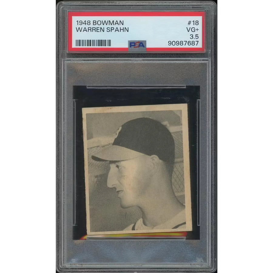 1948 Bowman Baseball #18 Warren Spahn Rookie Card | PSA 3.5