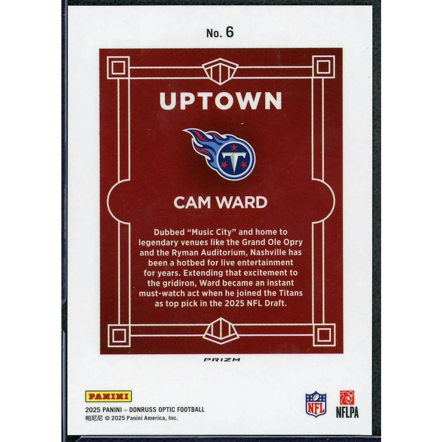 Cam Ward 2025 Panini Donruss Optic Uptown Rookie #6