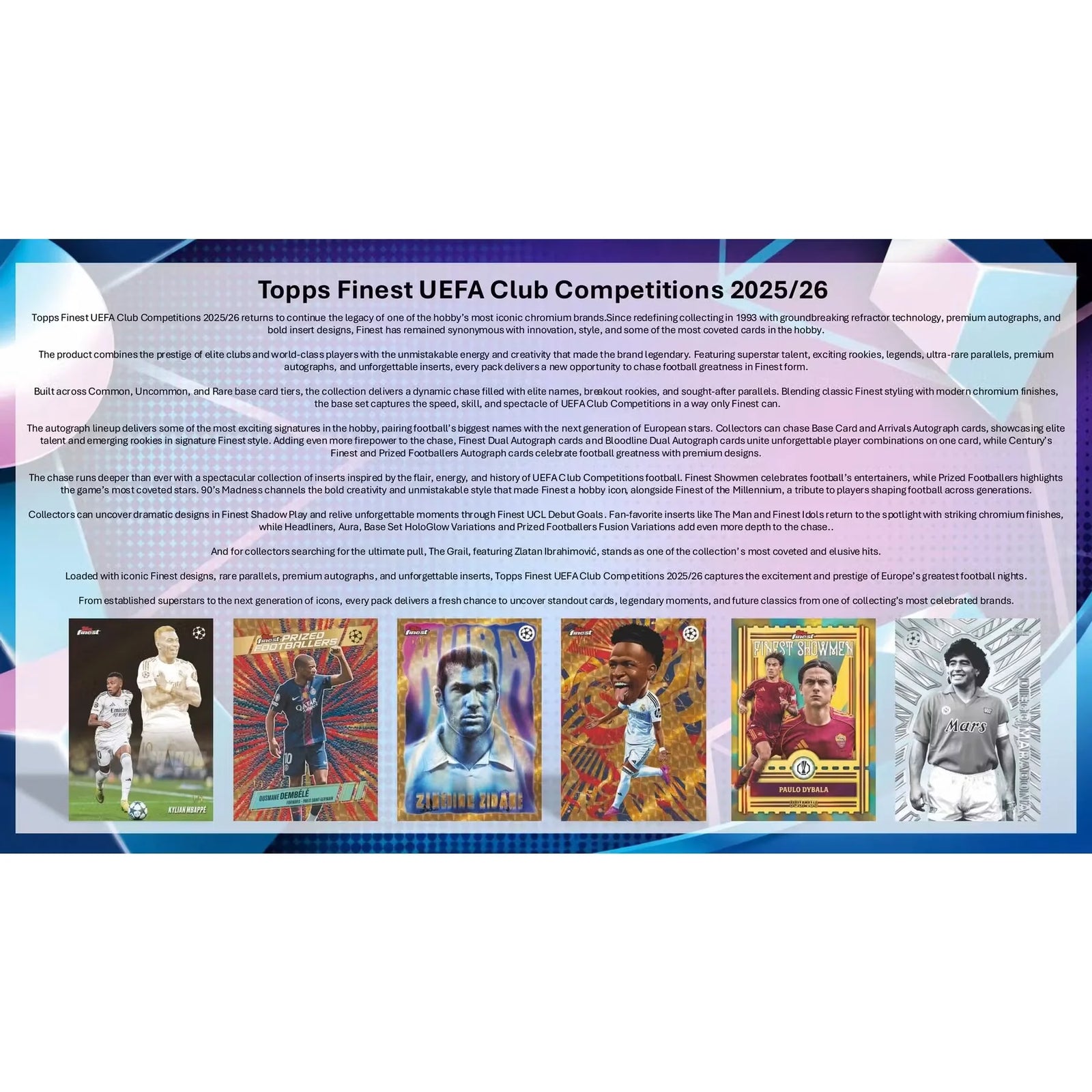 2025 26 Topps UEFA Club Competitions Finest Soccer Hobby Box Presell