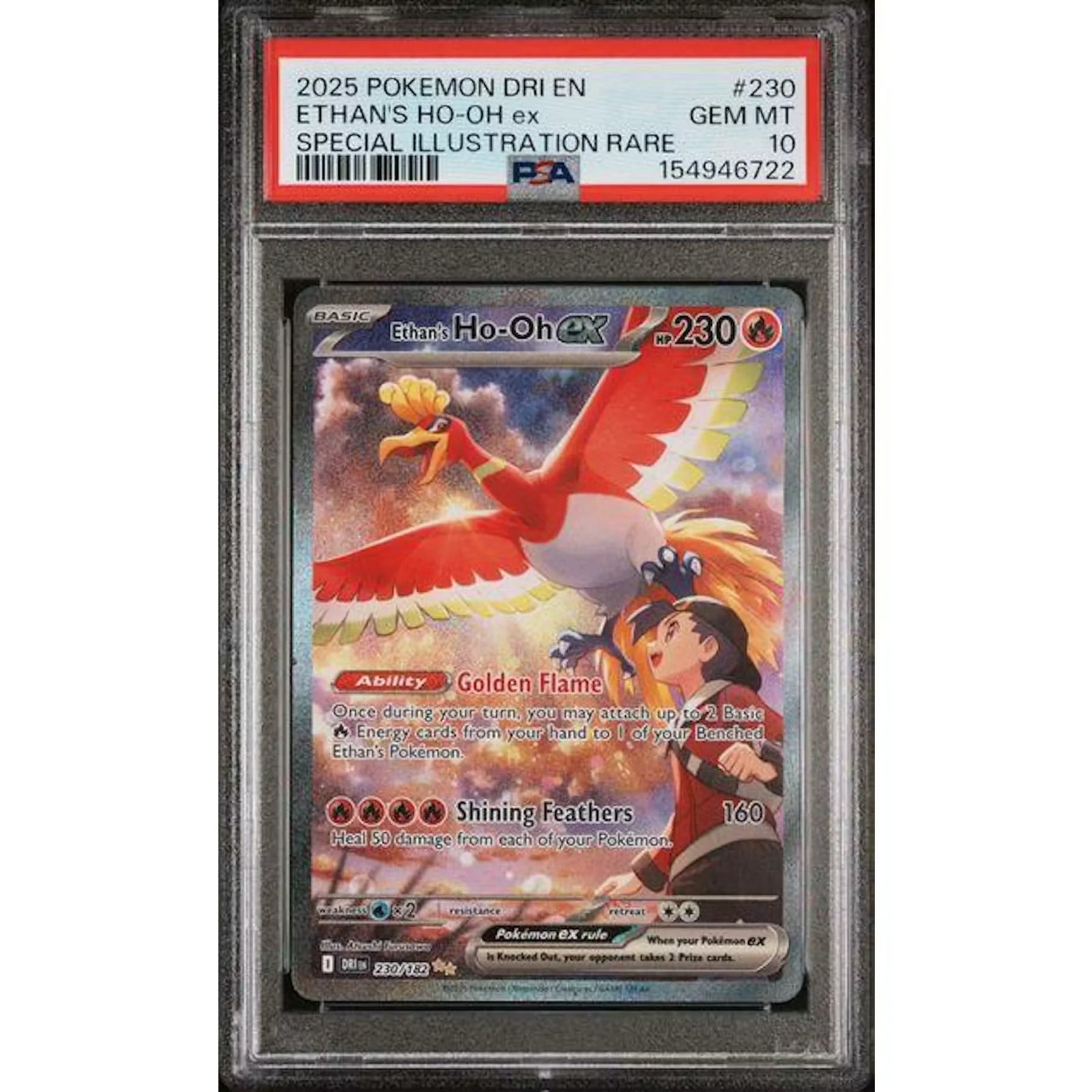 2025 Pokemon Destined Rivals Ethan's Ho-Oh EX SIR #230 | PSA 10