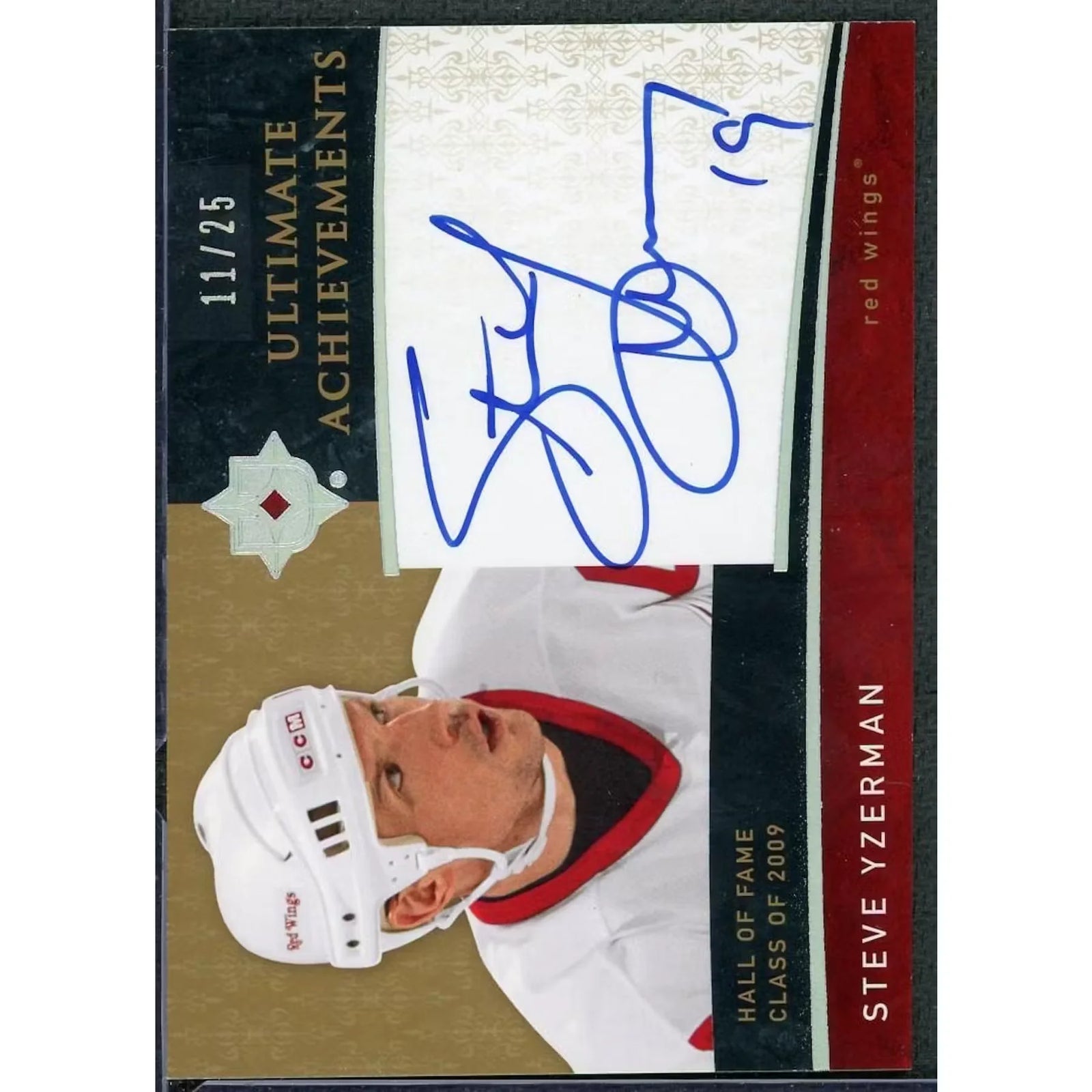 Steve Yzerman Signed 2009-10 Upper Deck Ultimate Achievements Card | Auto/25