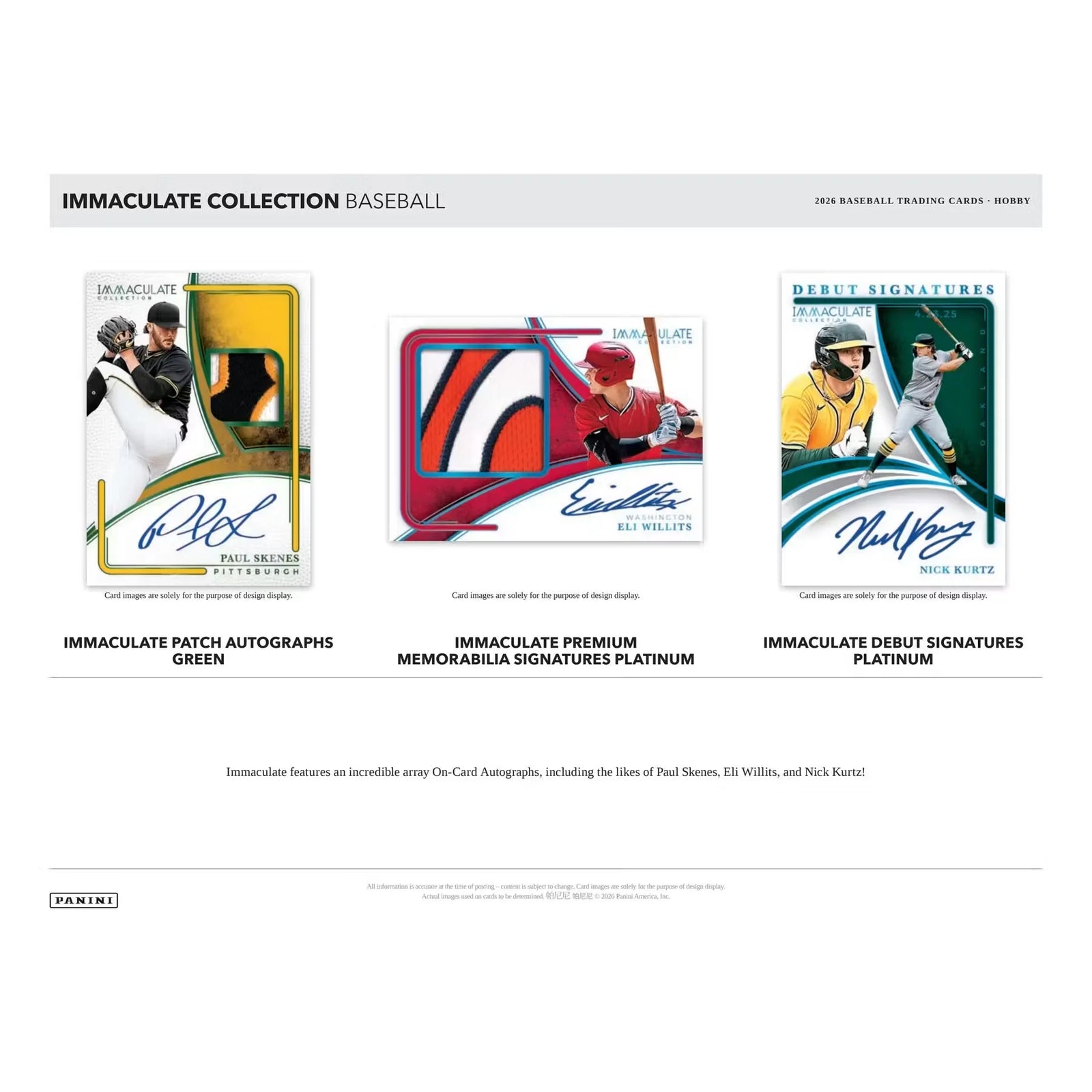 2026 Panini Immaculate Baseball Hobby Box | 5 Autos Per Box (Ships Sealed Only)