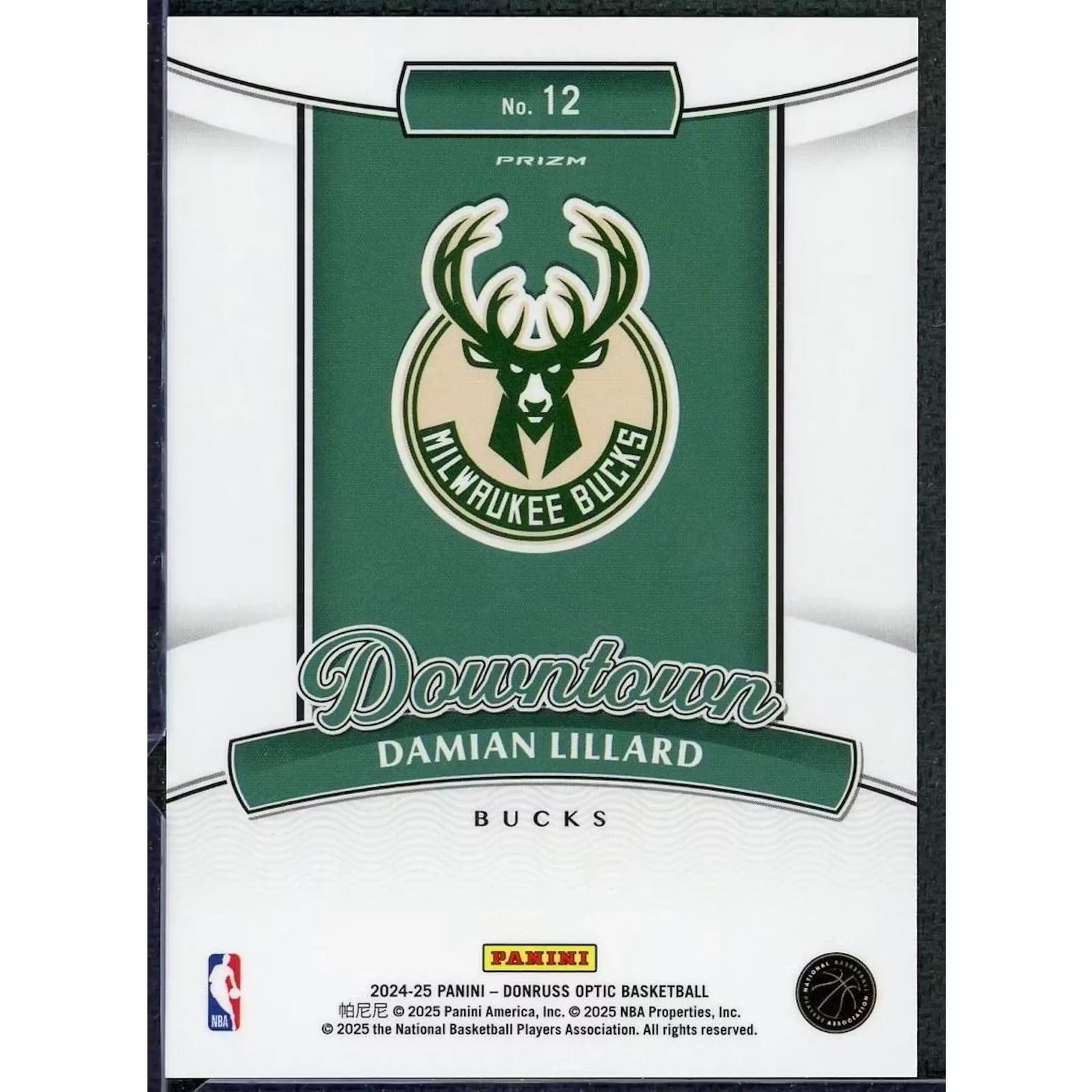 Damian Lillard 2024-25 Panini Donruss Optic Downtown #12
