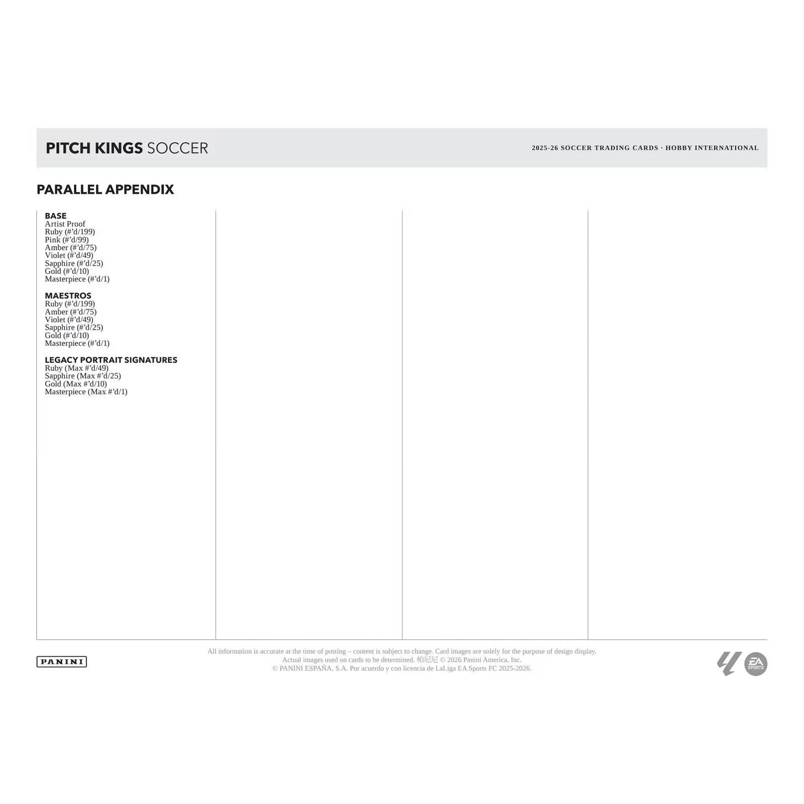 2025-26 Panini Pitch Kings Soccer Hobby International Box (Ships Sealed Only) - D