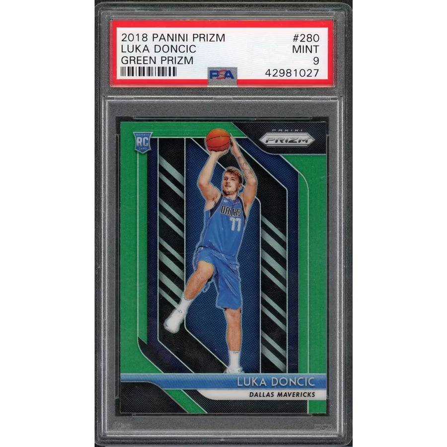 Luka Doncic 2018-19 Panini Prizm Green Rookie Card #280 | PSA 9