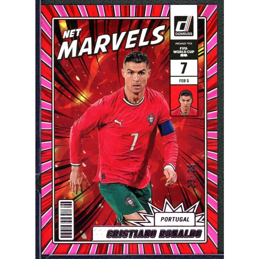 Cristiano Ronaldo 2025-26 Panini Donruss Net Marvels Card | Pink/25