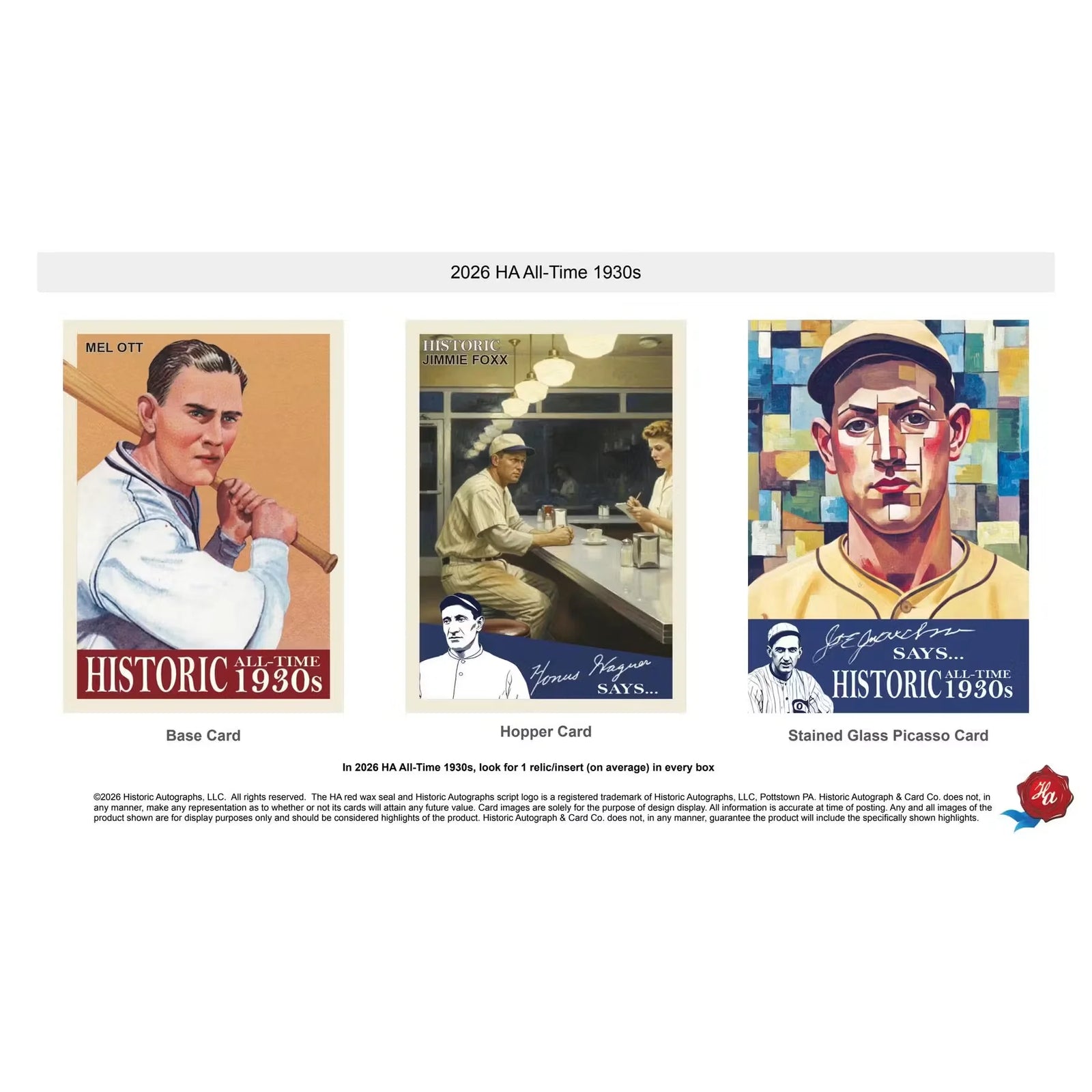 2026 Historic Autographs All-Time 1930s Baseball Hobby Box | Presell (Ships Sealed Only)