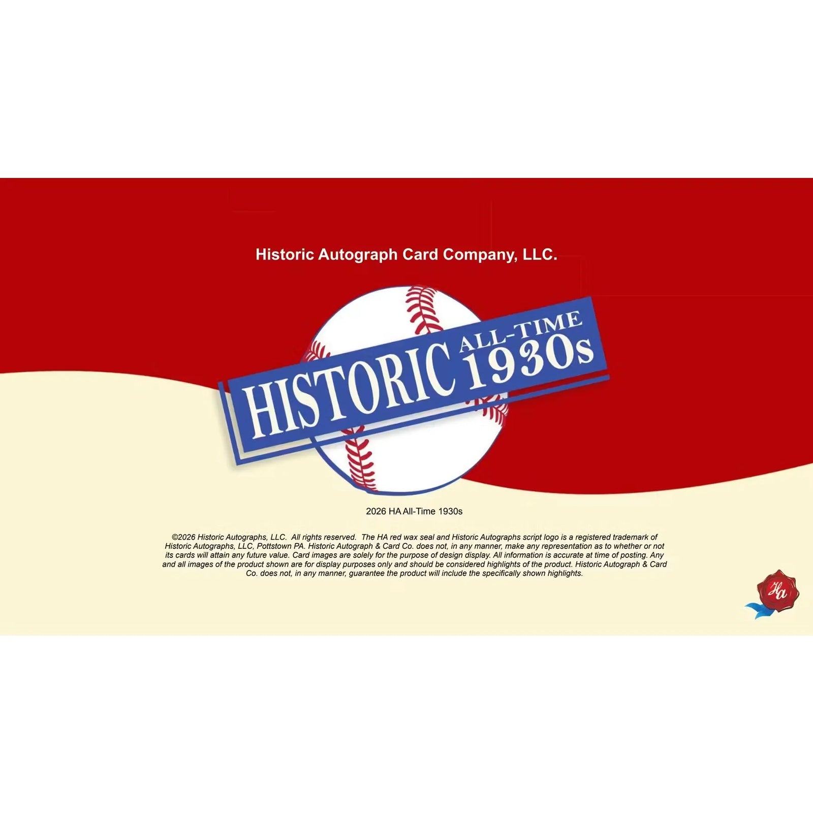 2026 Historic Autographs All-Time 1930s Baseball Hobby 24-Box Case | Presell (Ships Sealed Only)