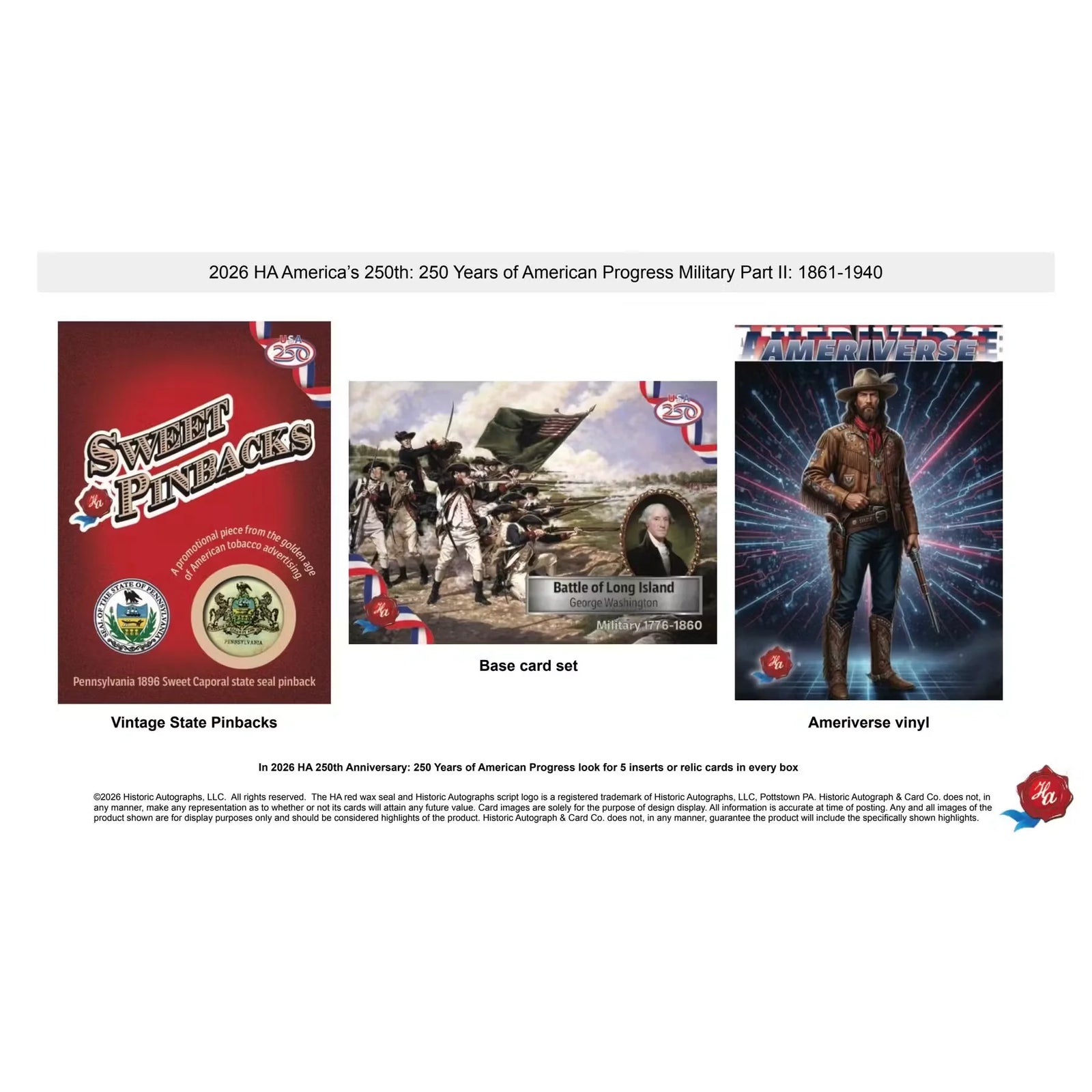 2026 Historic Autographs America's 250th Anniversary Part 2 Military Hobby 24-Box Case | P