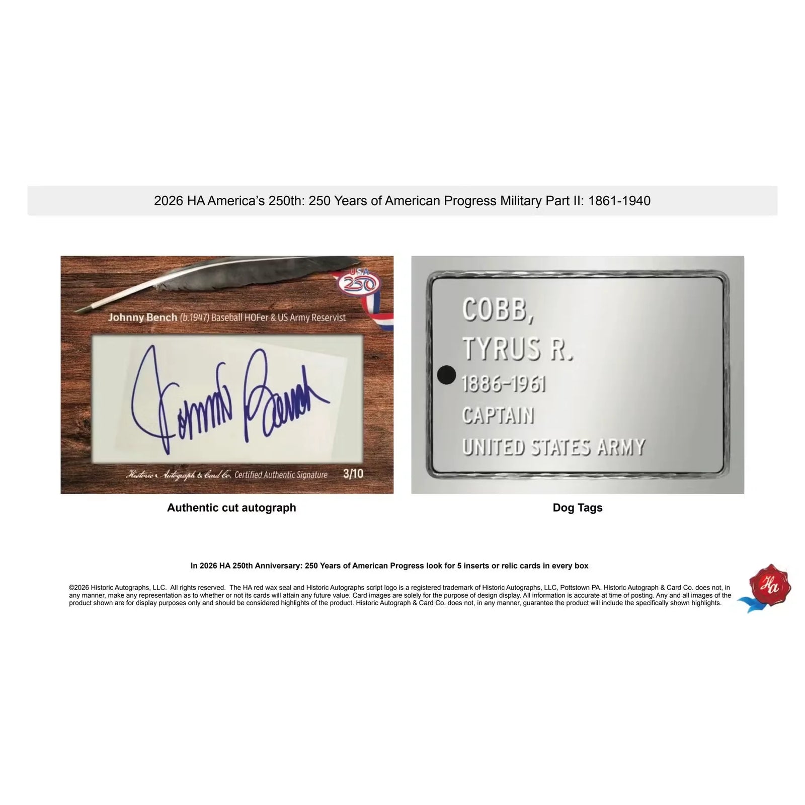 2026 Historic Autographs America's 250th Anniversary Part 2 Military Hobby 24-Box Case | P