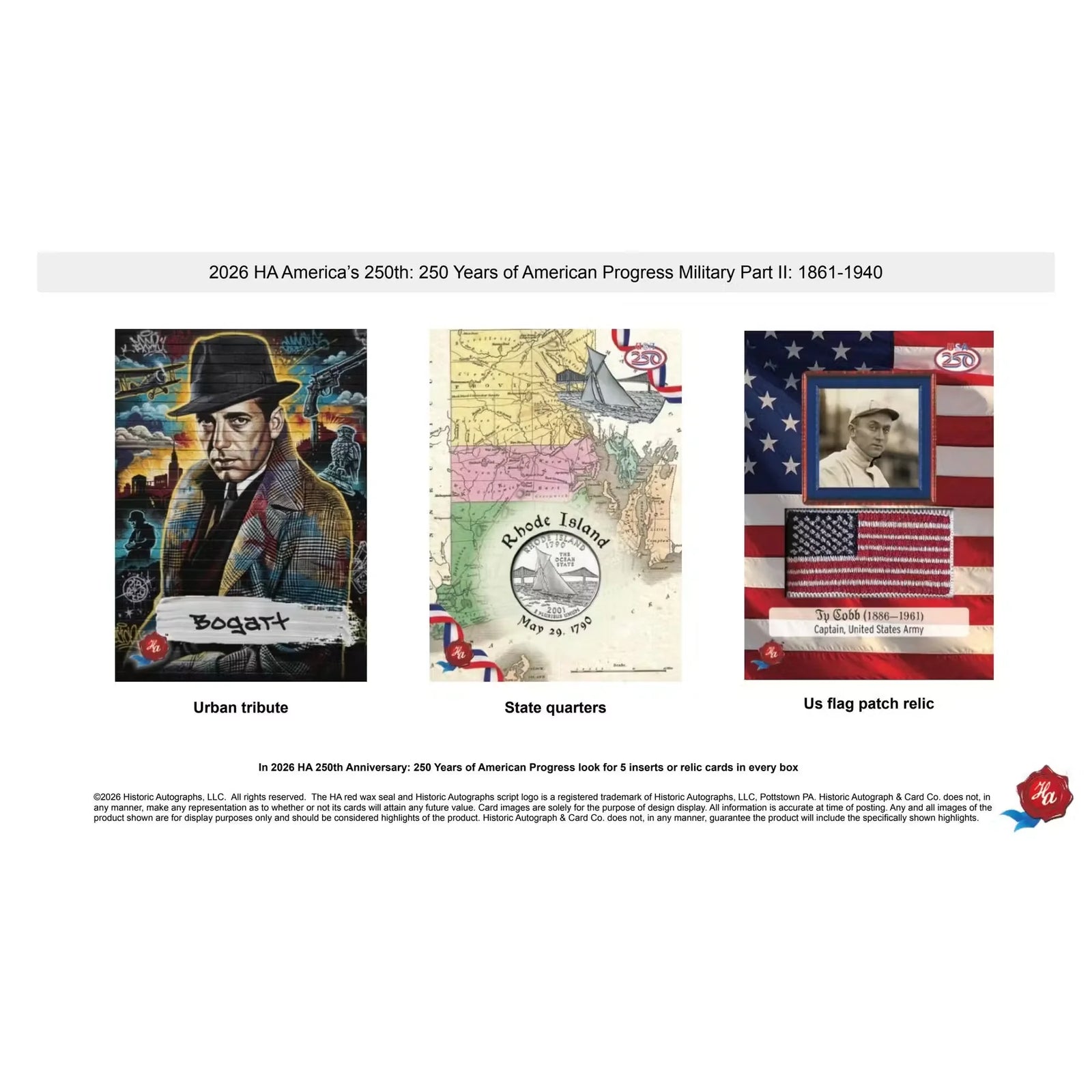 2026 Historic Autographs America's 250th Anniversary Part 2 Military Hobby 24-Box Case | P