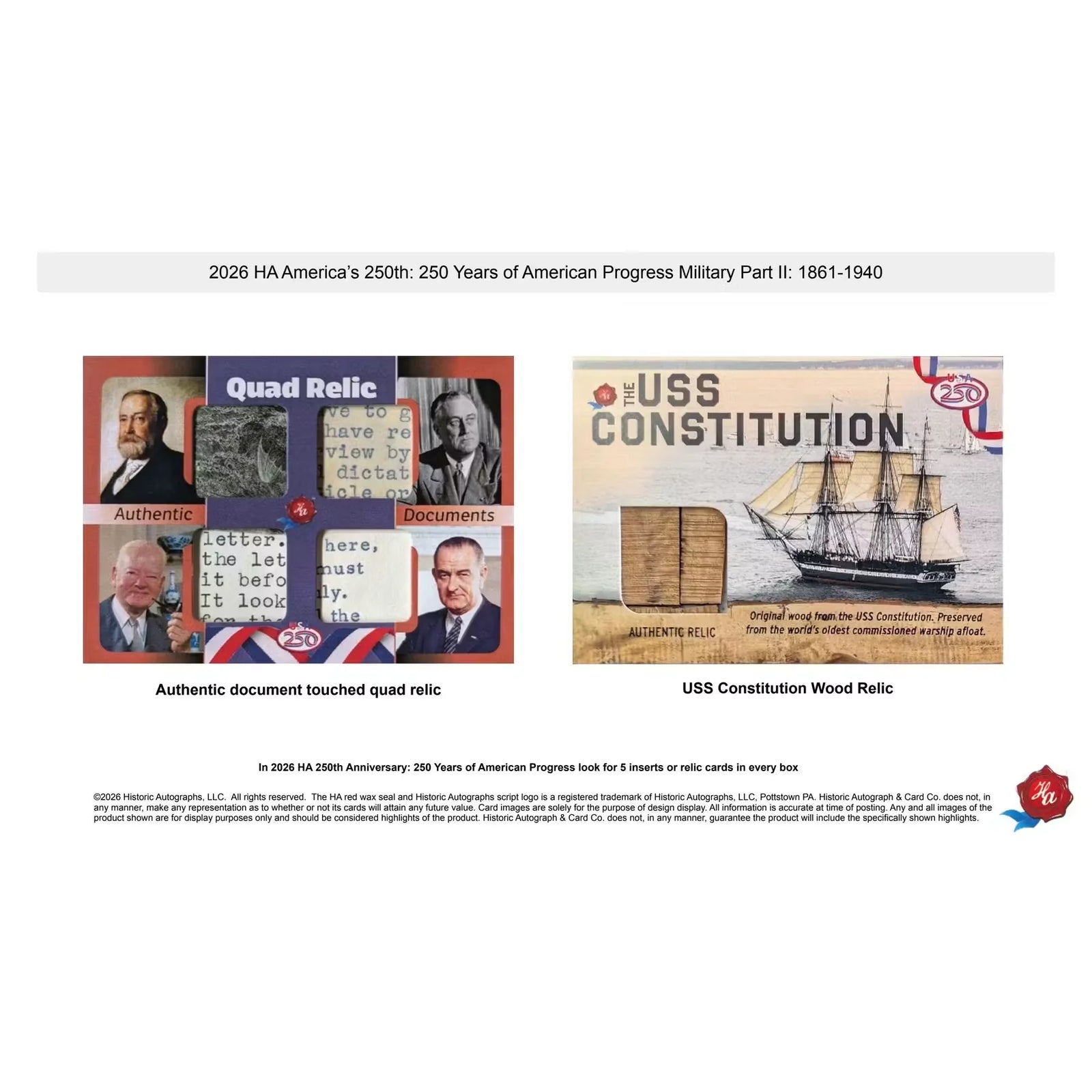 2026 Historic Autographs America's 250th Anniversary Part 2 Military Hobby 24-Box Case | P