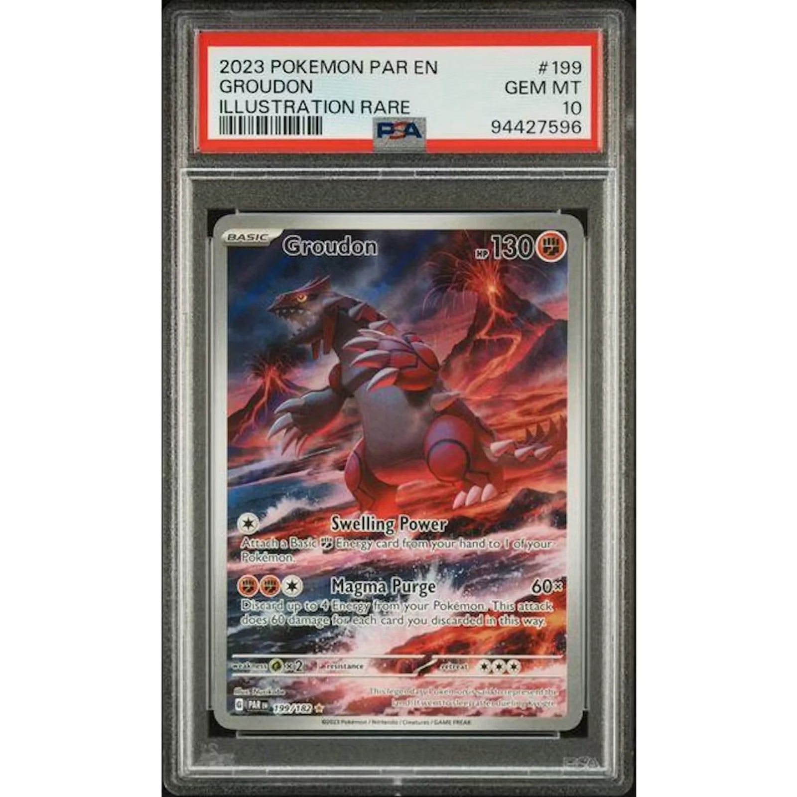 2023 Pokemon Paradox Rift Groudon Illustration Rare #199 | PSA 10