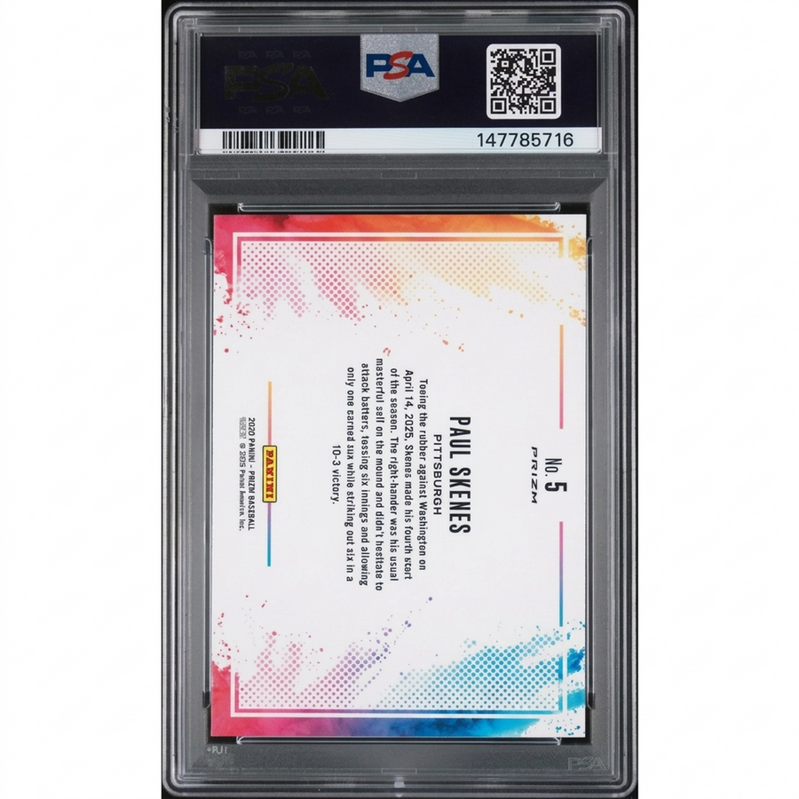 Paul Skenes 2025 Panini Prizm Color Blast | PSA 9