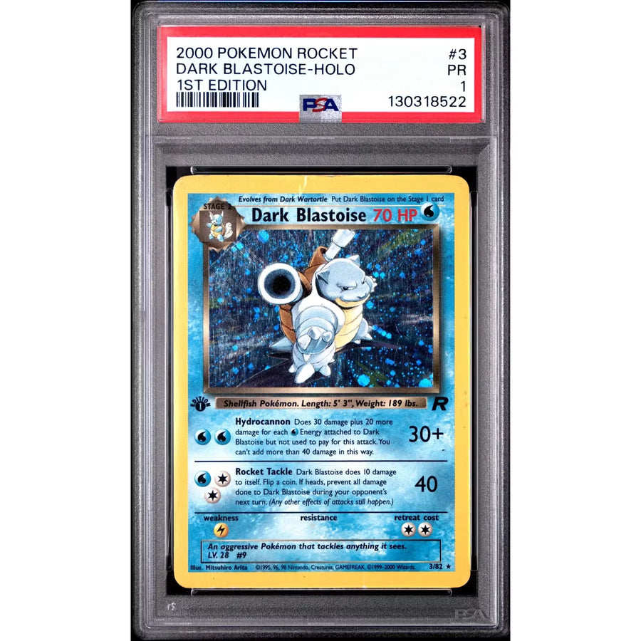 Pokemon Team Rocket 1st Edition Dark Blastoise 3/82 | PSA 1