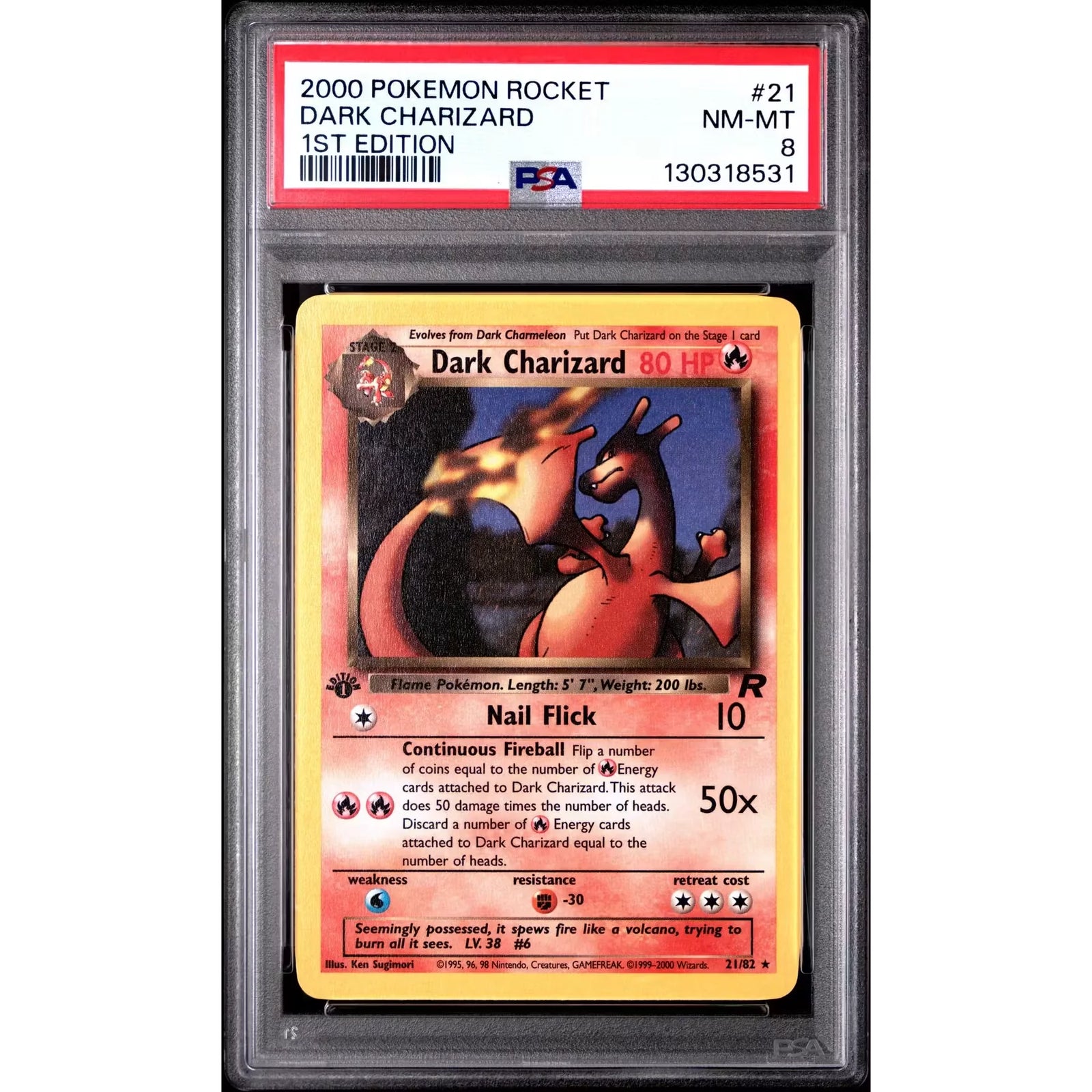 Dark Charizard 1st Edition PSA 8 | Pokemon Team Rocket 21/82