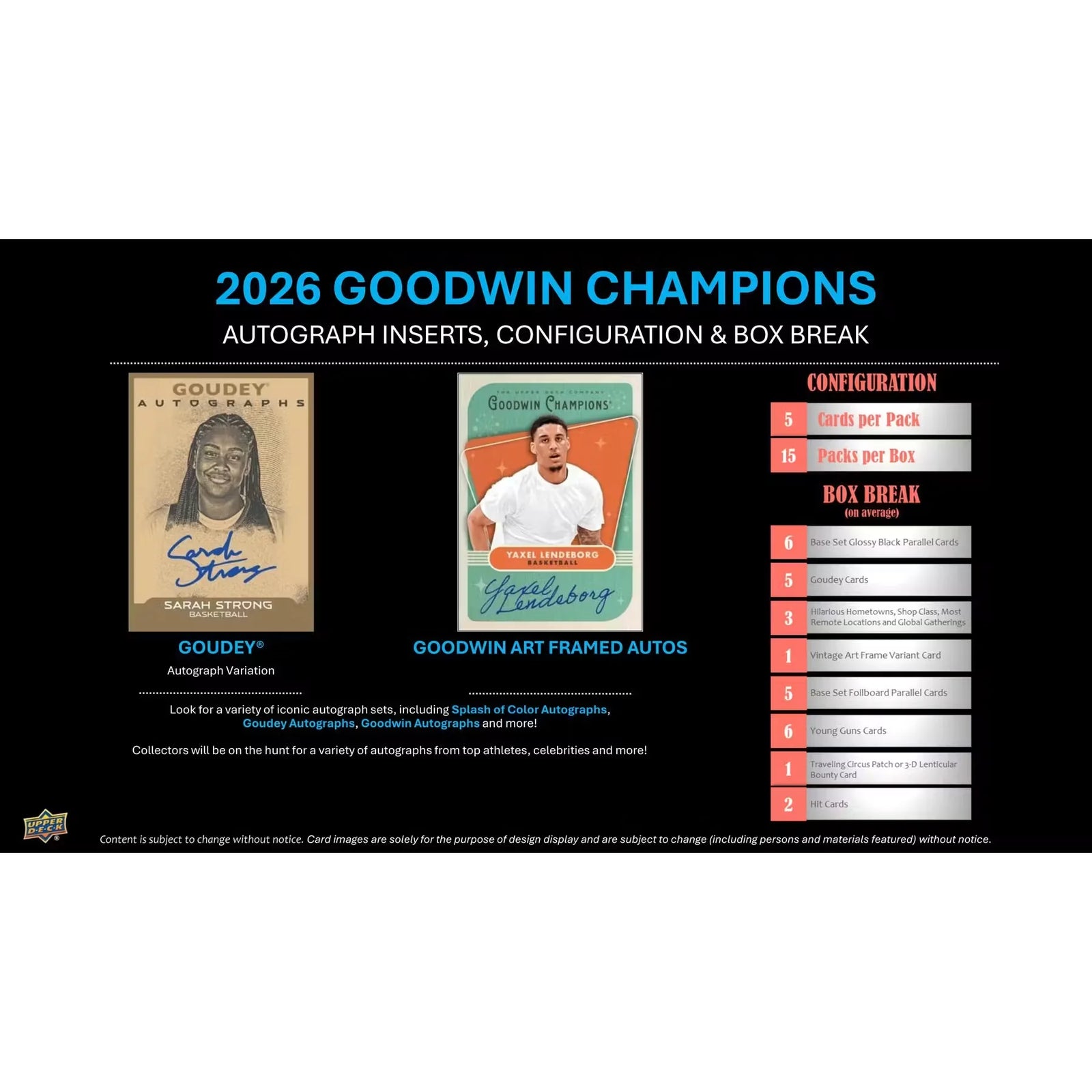 2026 Upper Deck Goodwin Champions Hobby 16-Box Case | Presell (Ships Sealed Only)