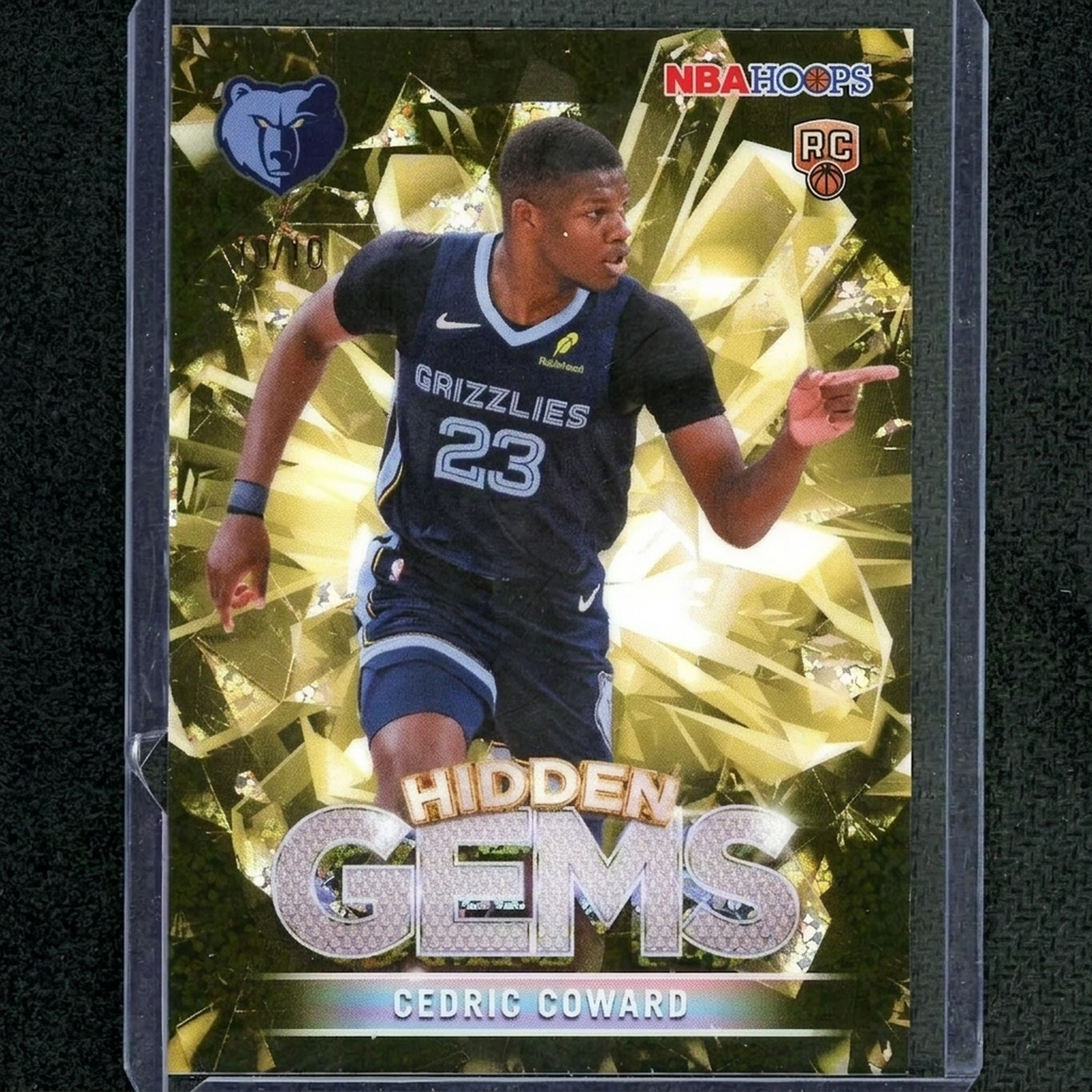 Cedric Coward 2025 Topps NBA Hoops Hidden Gems Rookie Gold/10