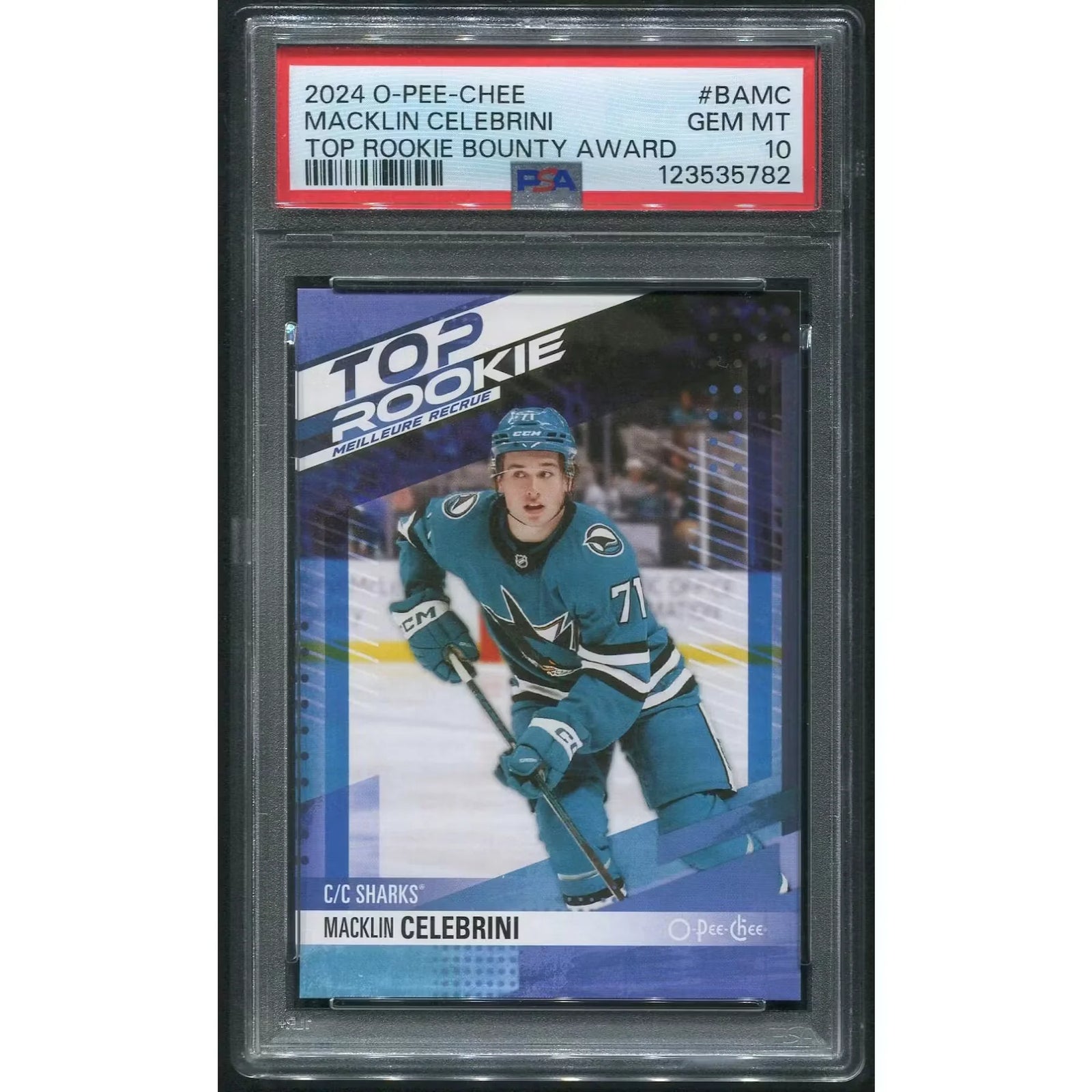 Macklin Celebrini 2024-25 O-Pee-Chee Rookie Card | PSA 10 Gem Mint