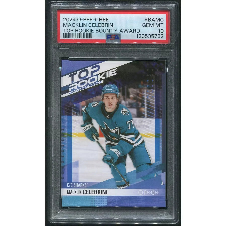 Macklin Celebrini 2024-25 O-Pee-Chee Rookie Card | PSA 10 Gem Mint