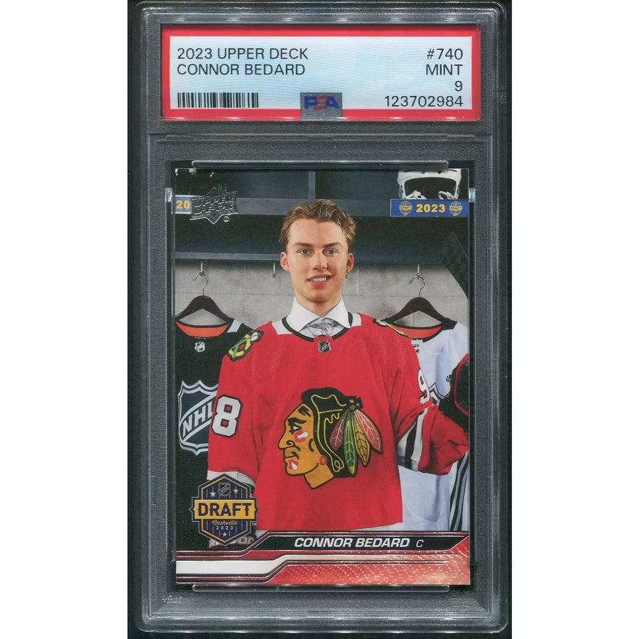 Connor Bedard 2023-24 Upper Deck Hockey #740 Rookie Card | PSA 9 Mint