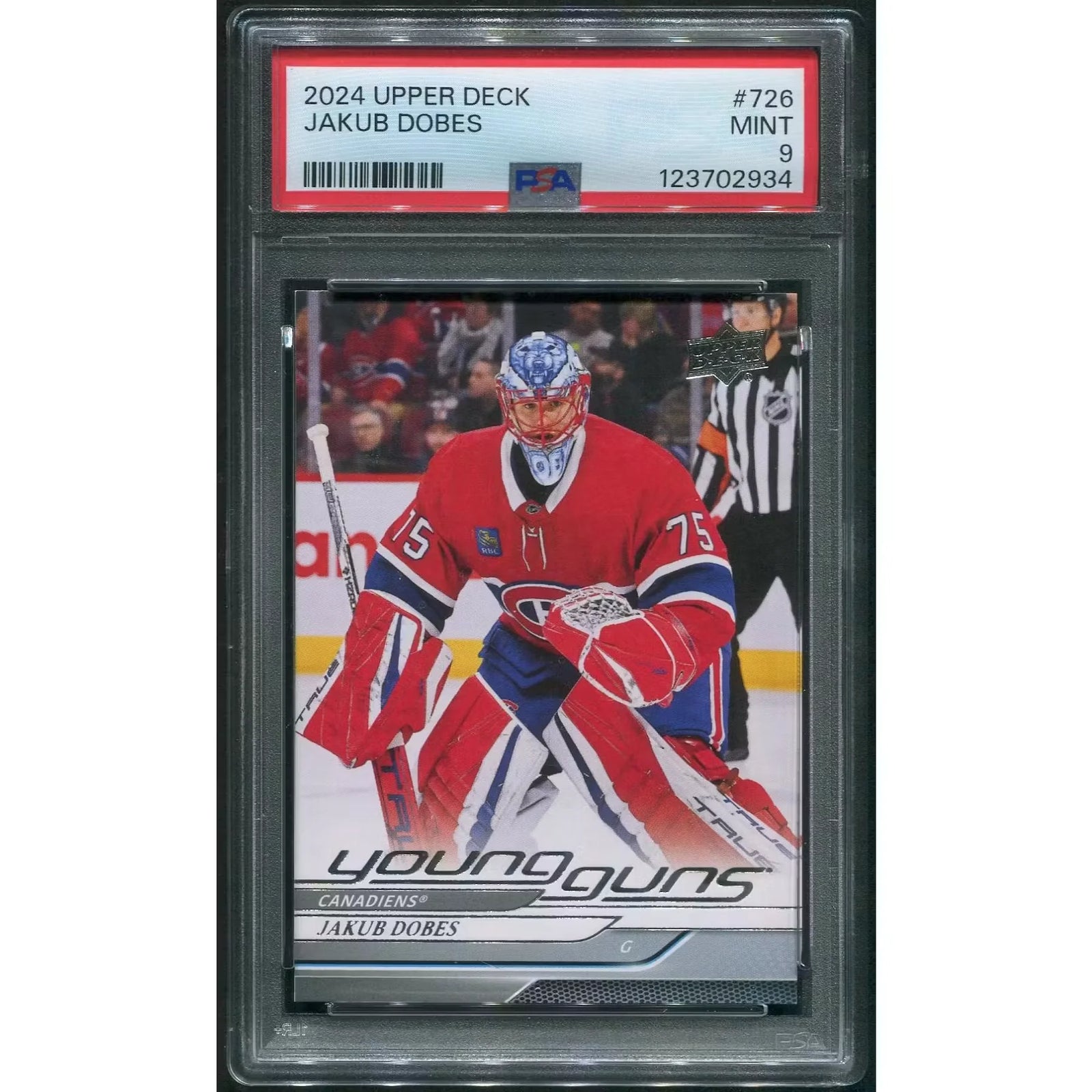 Jakub Dobes 2024-25 Upper Deck Young Guns Rookie | PSA 9 Mint #726