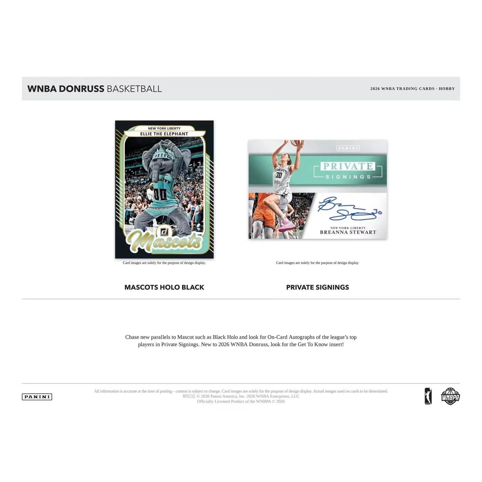 2026 Panini Donruss WNBA Basketball Hobby Box (Presell) (Ships Sealed Only) - D