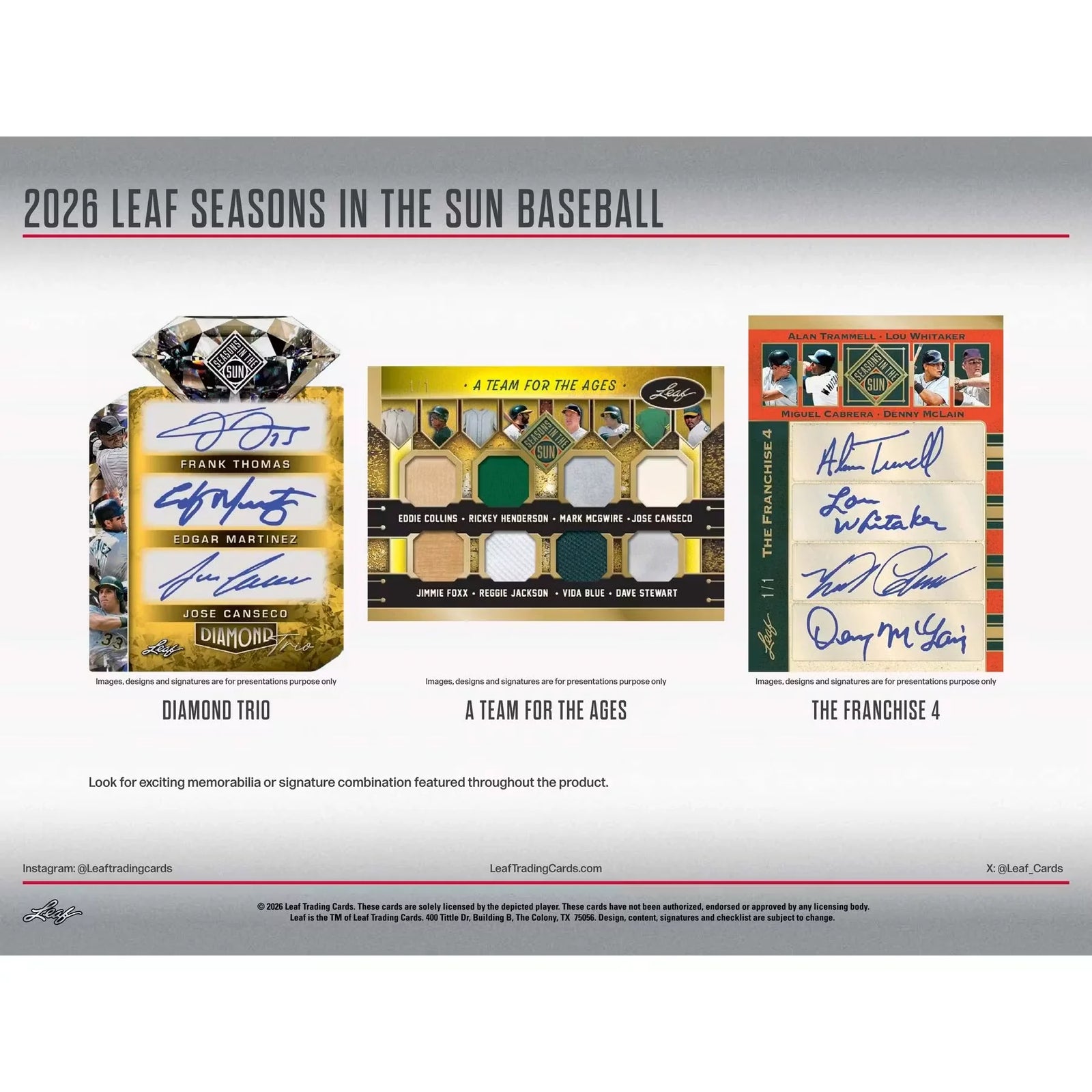 2026 Leaf Seasons in the Sun Baseball Hobby Box | Presell (Ships Sealed Only)