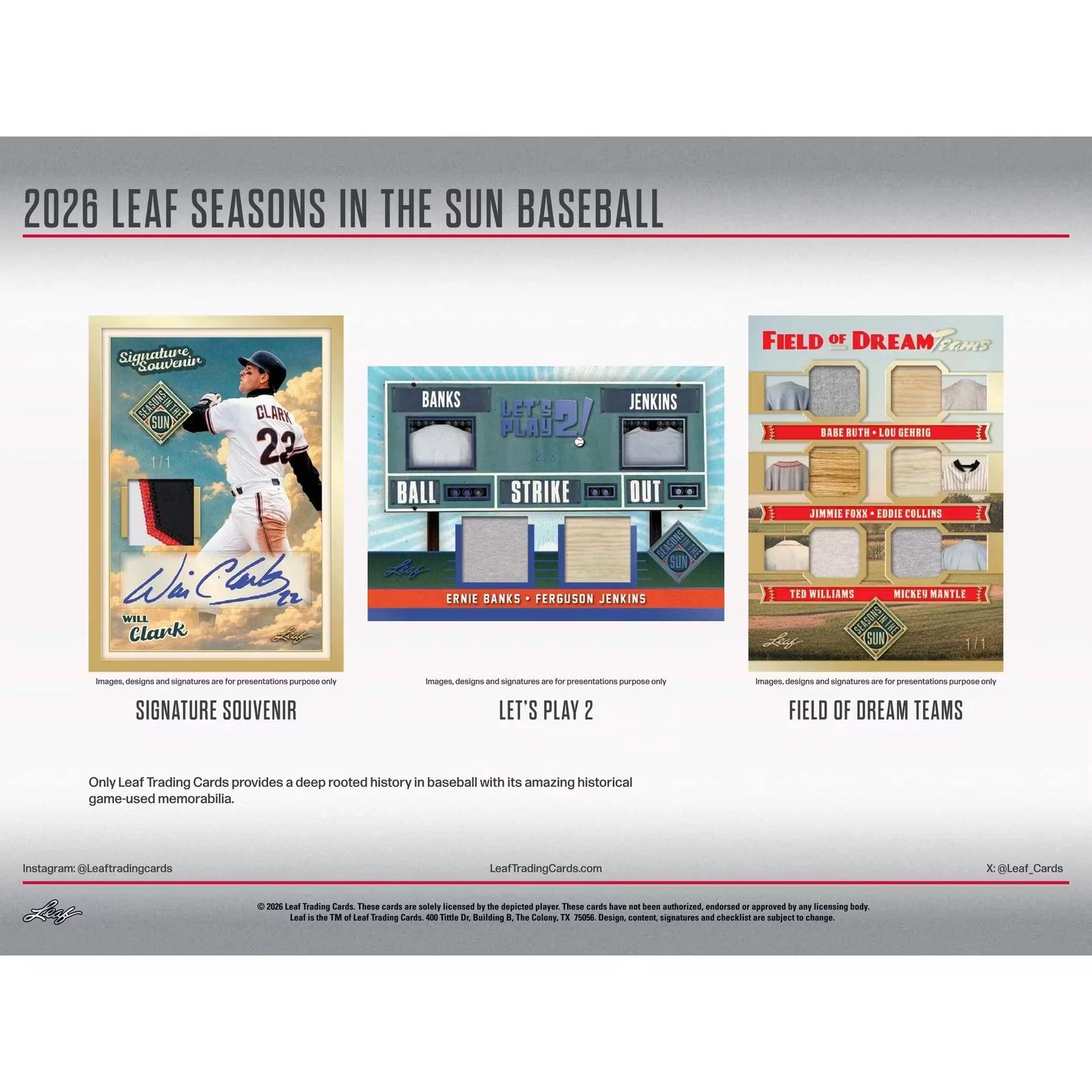 2026 Leaf Seasons in the Sun Baseball Hobby 10-Box Case | Presell (Ships Sealed Only)