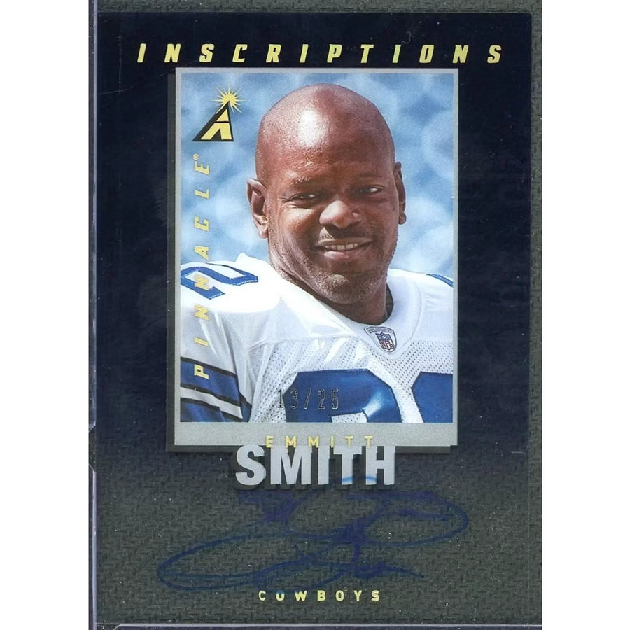 Emmitt Smith Signed 2020 Panini Pinnacle Inscriptions Card |/25