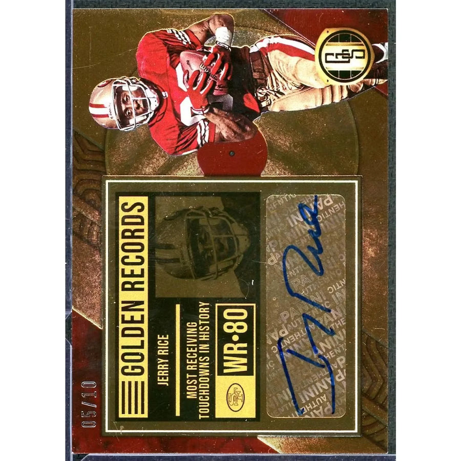 Jerry Rice Signed 2022 Panini Gold Standard Card | Golden Records Auto/10