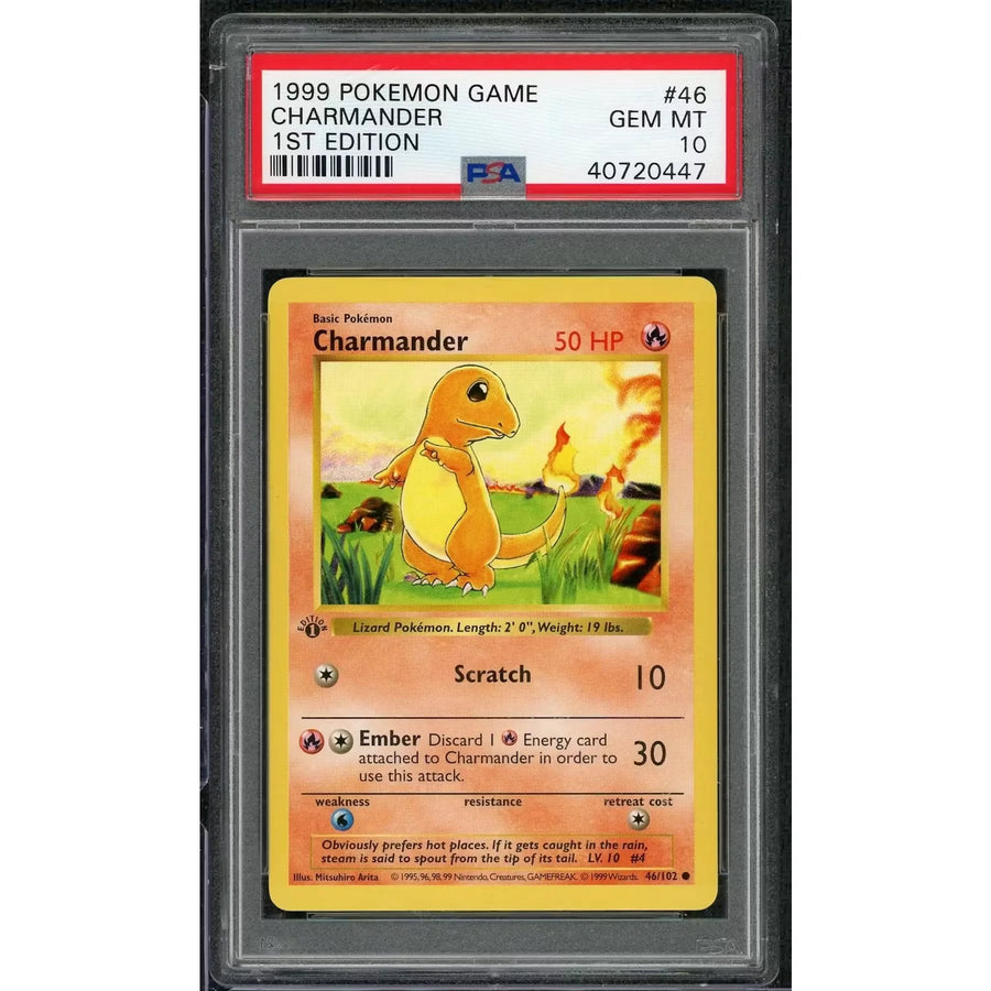 1999 Pokemon Base Set Shadowless Charmander 1st Edition #46 | PSA 10