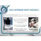 2022 Bowman Draft Baseball Hobby Jumbo 8 Box Case