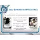 2022 Bowman Draft Baseball Hobby Lite 16 Box Case