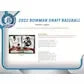 2022 Bowman Draft Baseball Hobby Lite 16 Box Case